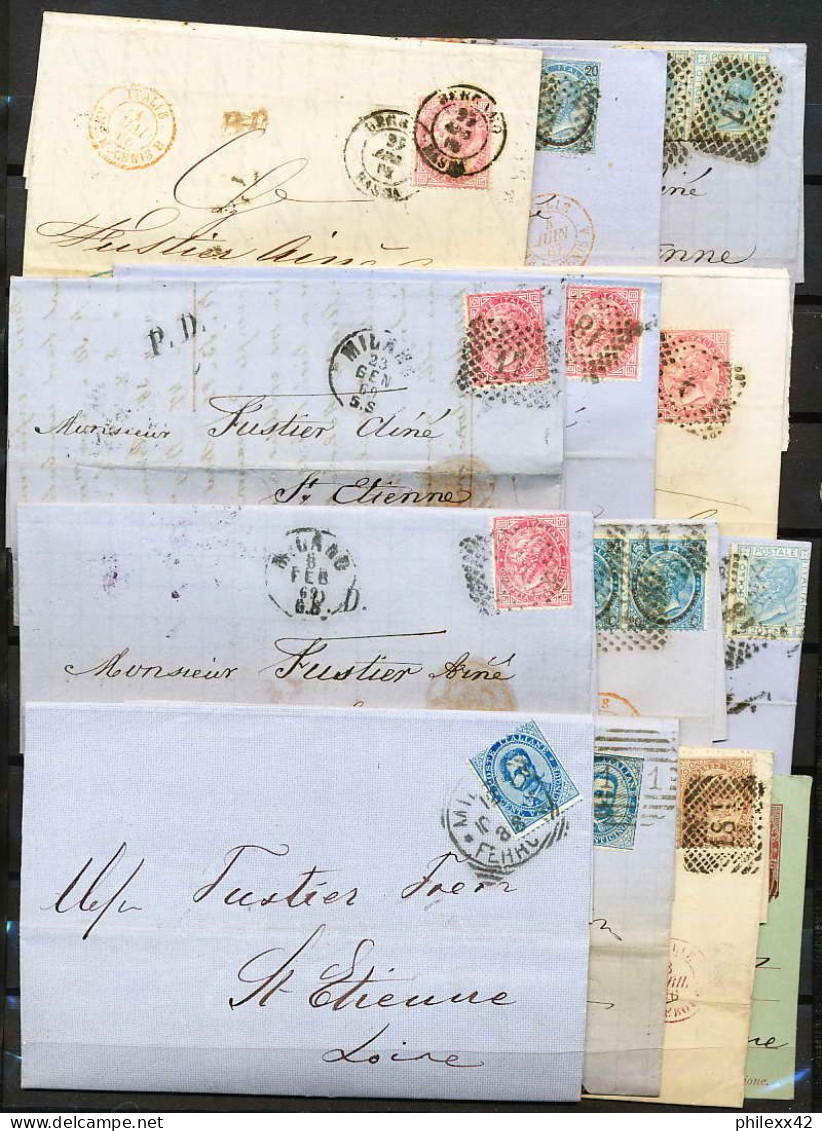  15/ - TRES BELLE COLLECTION DE LETTRES CLASSIQUE - FRANCE - ITALIE (italia) 1849 / 1900 Rare  - Colecciones