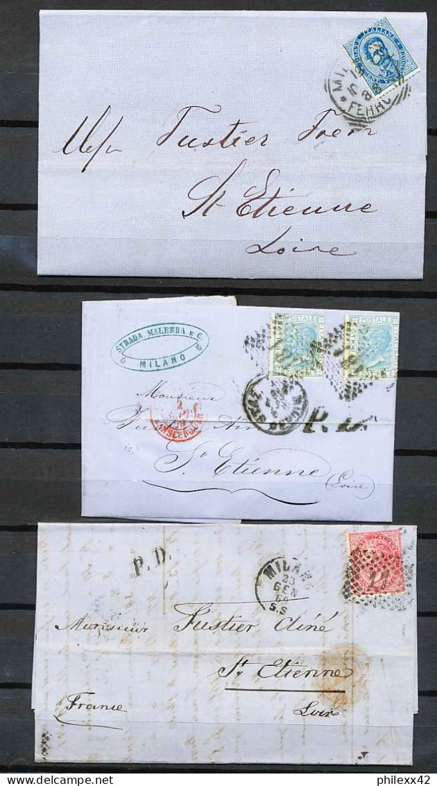  15/ - TRES BELLE COLLECTION DE LETTRES CLASSIQUE - FRANCE - ITALIE (italia) 1849 / 1900 Rare  - Collections