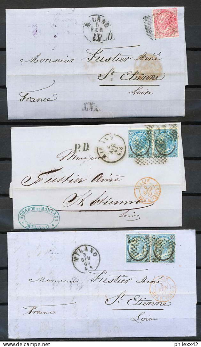  15/ - TRES BELLE COLLECTION DE LETTRES CLASSIQUE - FRANCE - ITALIE (italia) 1849 / 1900 rare 