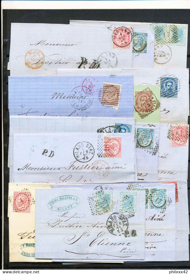  16/ - TRES BELLE COLLECTION DE LETTRES CLASSIQUE - FRANCE - ITALIE (italia) 1849 / 1900 Rare  - Verzamelingen