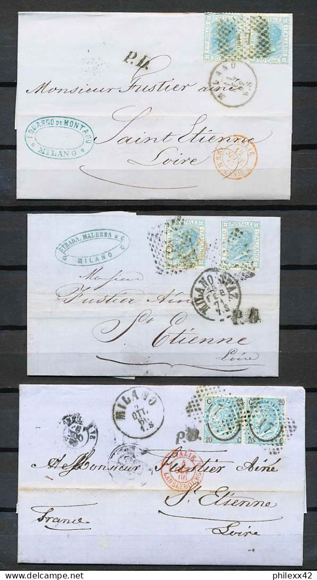  16/ - TRES BELLE COLLECTION DE LETTRES CLASSIQUE - FRANCE - ITALIE (italia) 1849 / 1900 Rare  - Collections