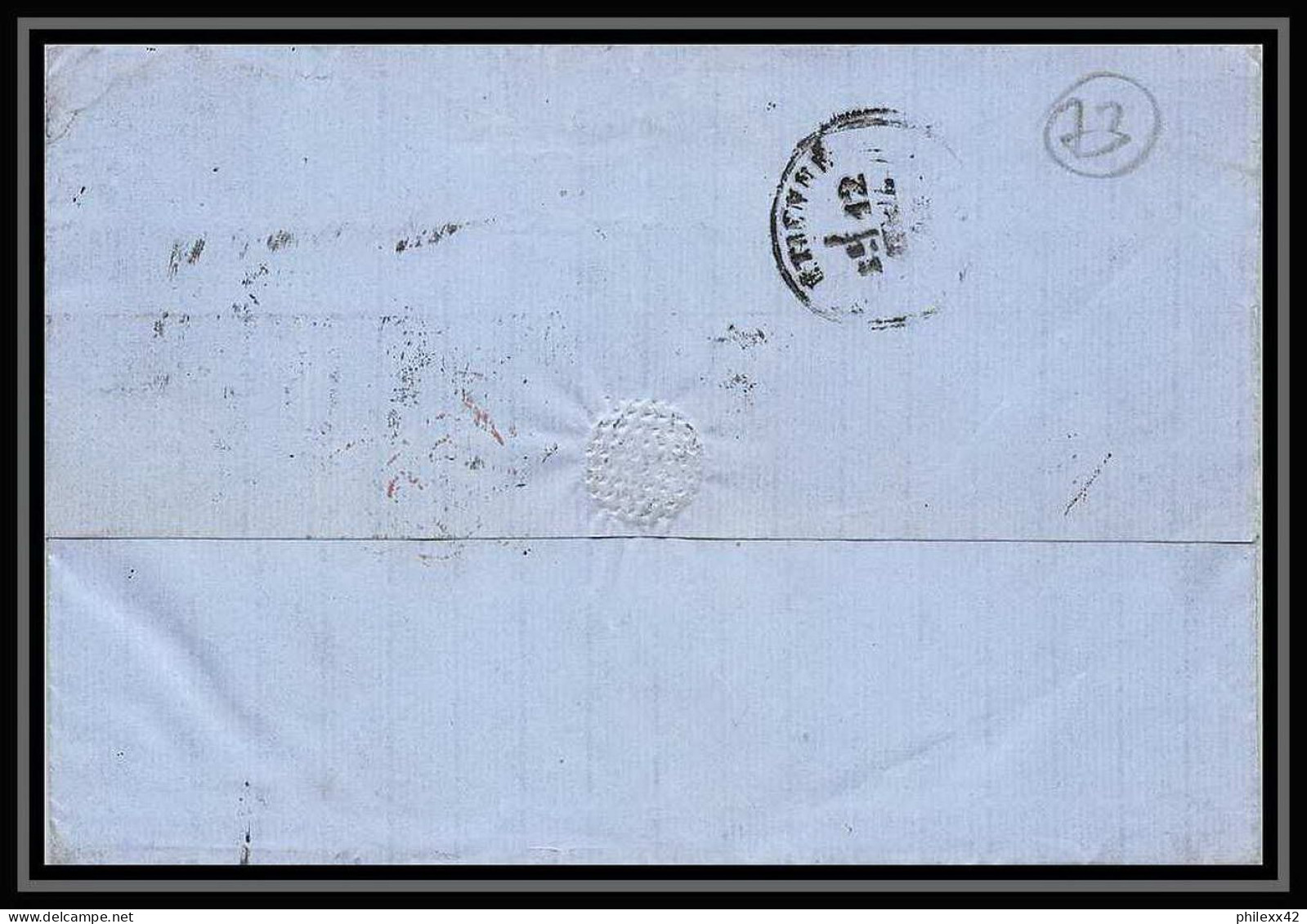 35884 N°32 Victoria 4p Red London St Etienne France 1869 Cachet EC79 Lettre Cover Grande Bretagne England - Briefe U. Dokumente