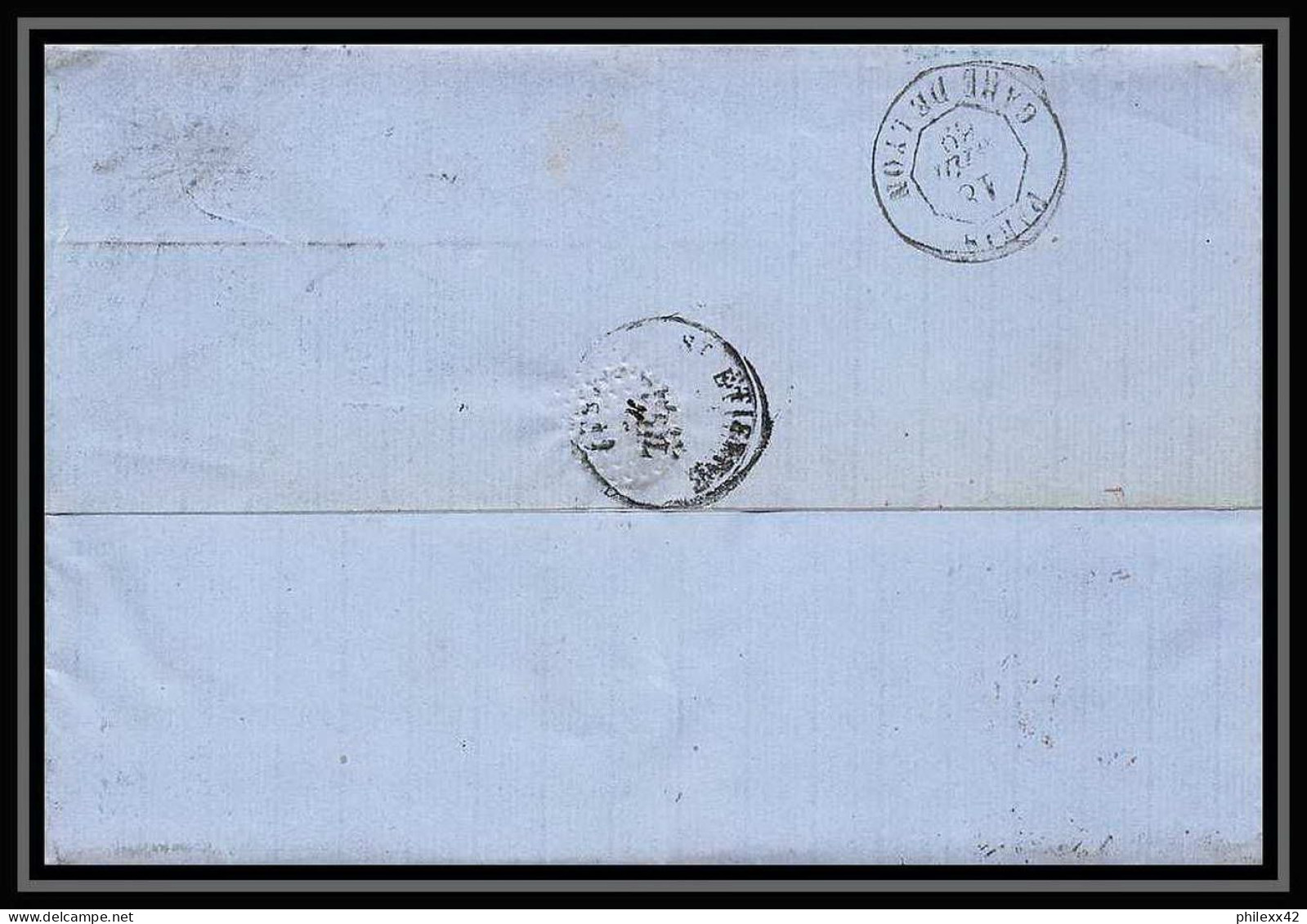 35828 N°32 Victoria 4p Red London St Etienne France 1869 Cachet 99 Lettre Cover Grande Bretagne England - Covers & Documents