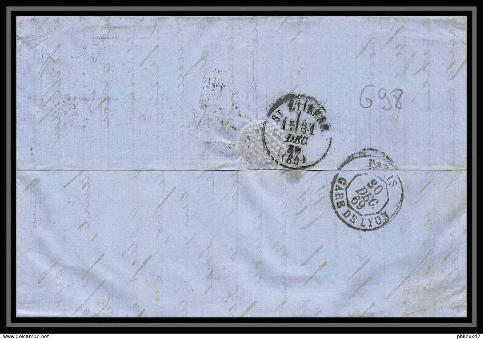 35826 N°32 Victoria 4p Red London St Etienne France 1869 Cachet 99 Lettre Cover Grande Bretagne England - Briefe U. Dokumente