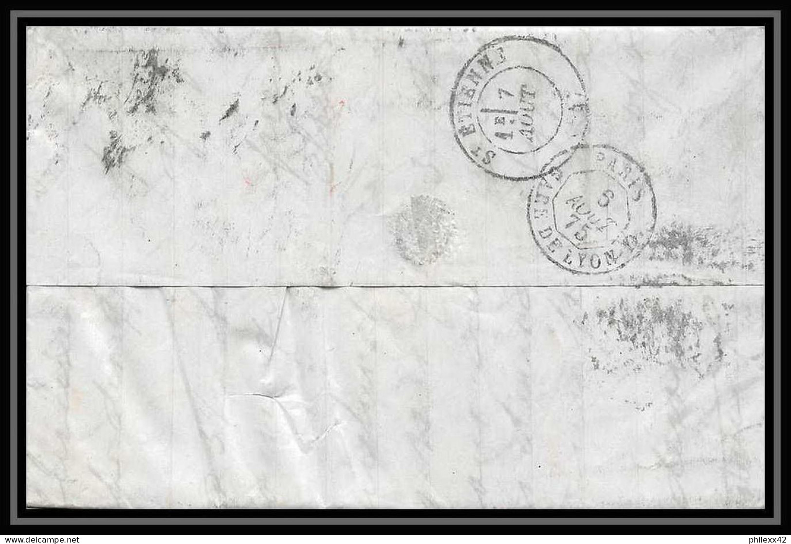 35810 N°32 Victoria 4p Red London St Etienne France 1875 Cachet 97 Lettre Cover Grande Bretagne England - Briefe U. Dokumente