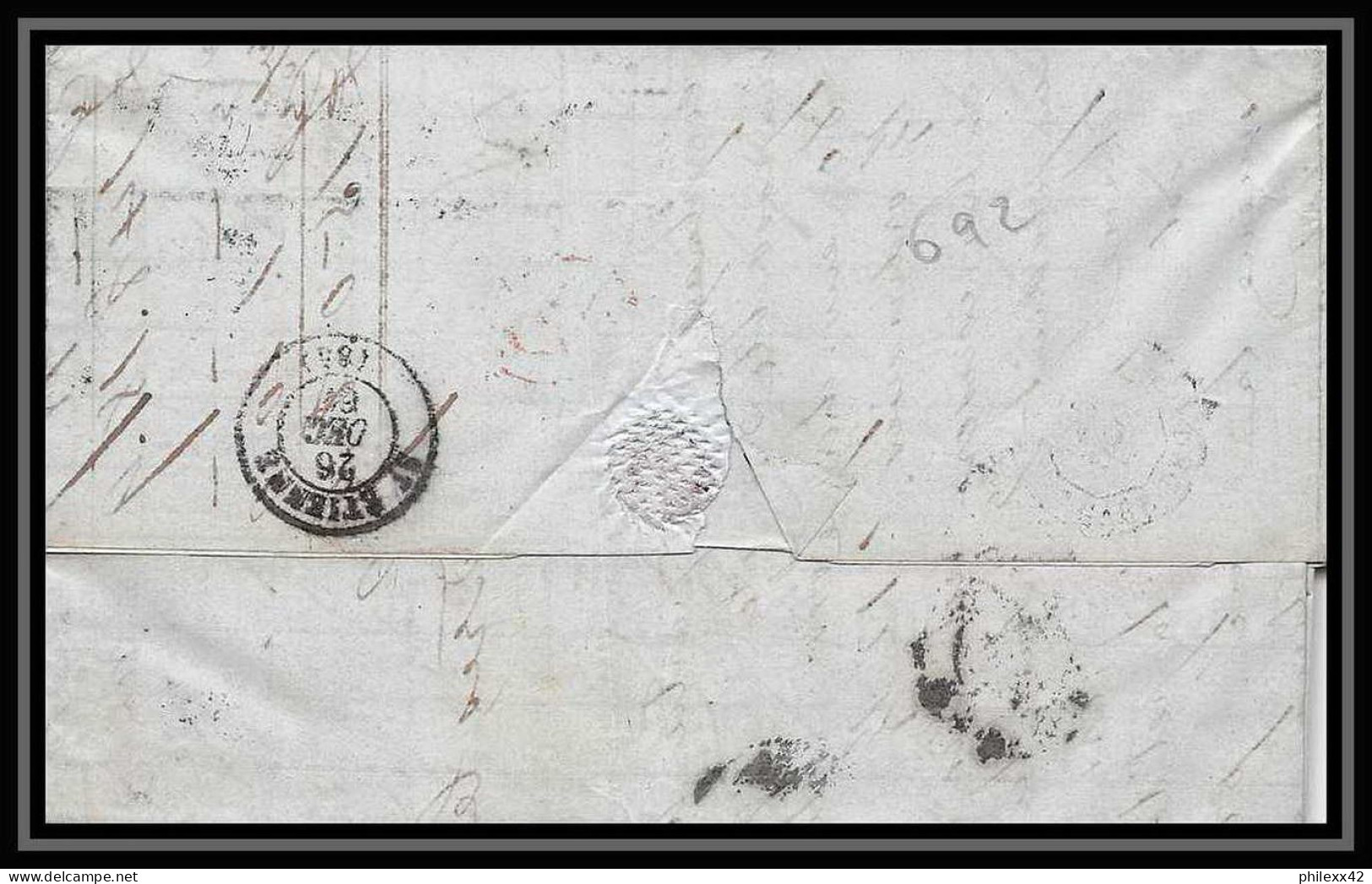 35807 N°32 Victoria 4p Red London St Etienne France 1867 Cachet 94 Lettre Cover Grande Bretagne England - Briefe U. Dokumente