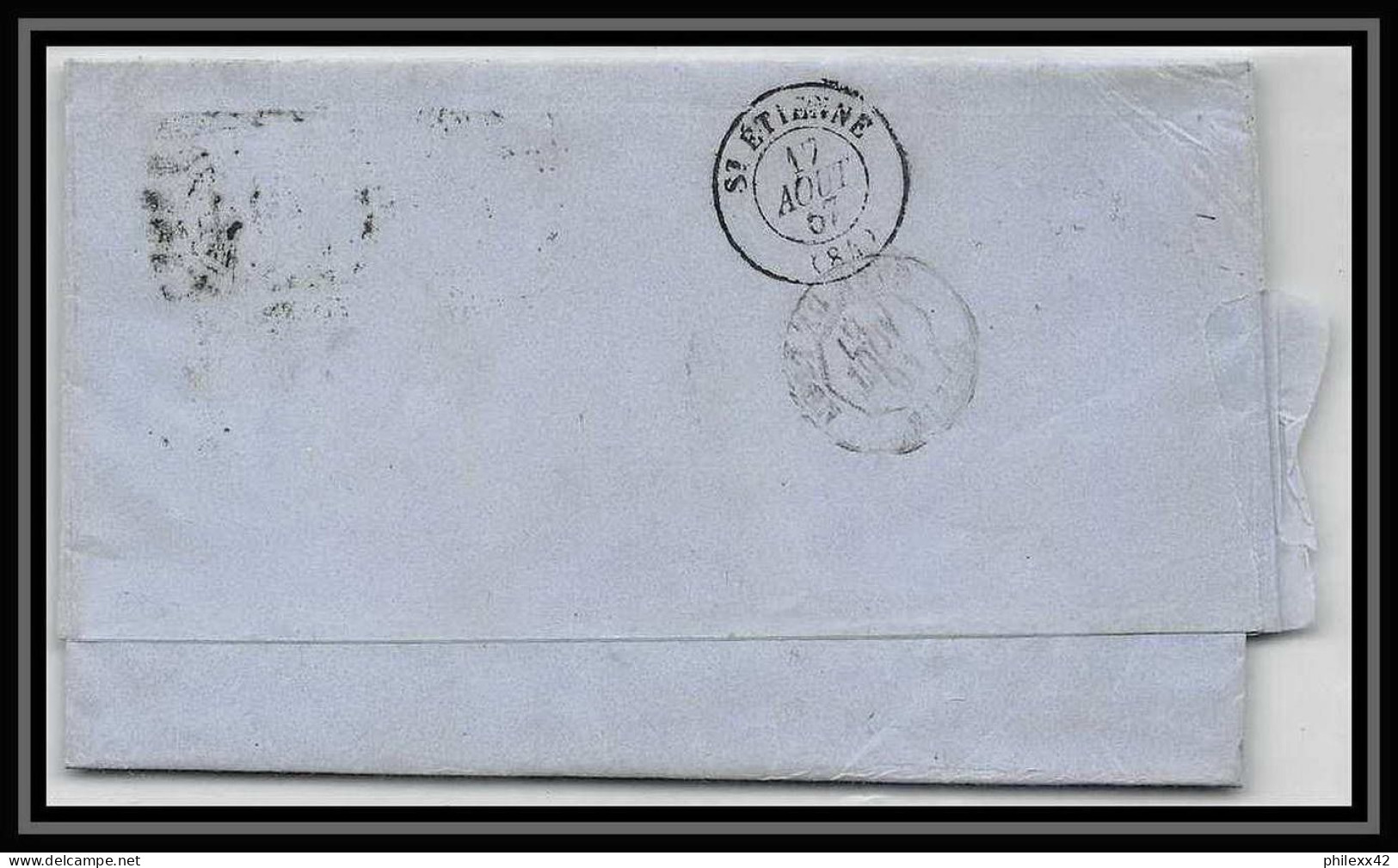 35806 N°32 Victoria 4p Red London St Etienne France 1867 Cachet 94 Lettre Cover Grande Bretagne England - Lettres & Documents