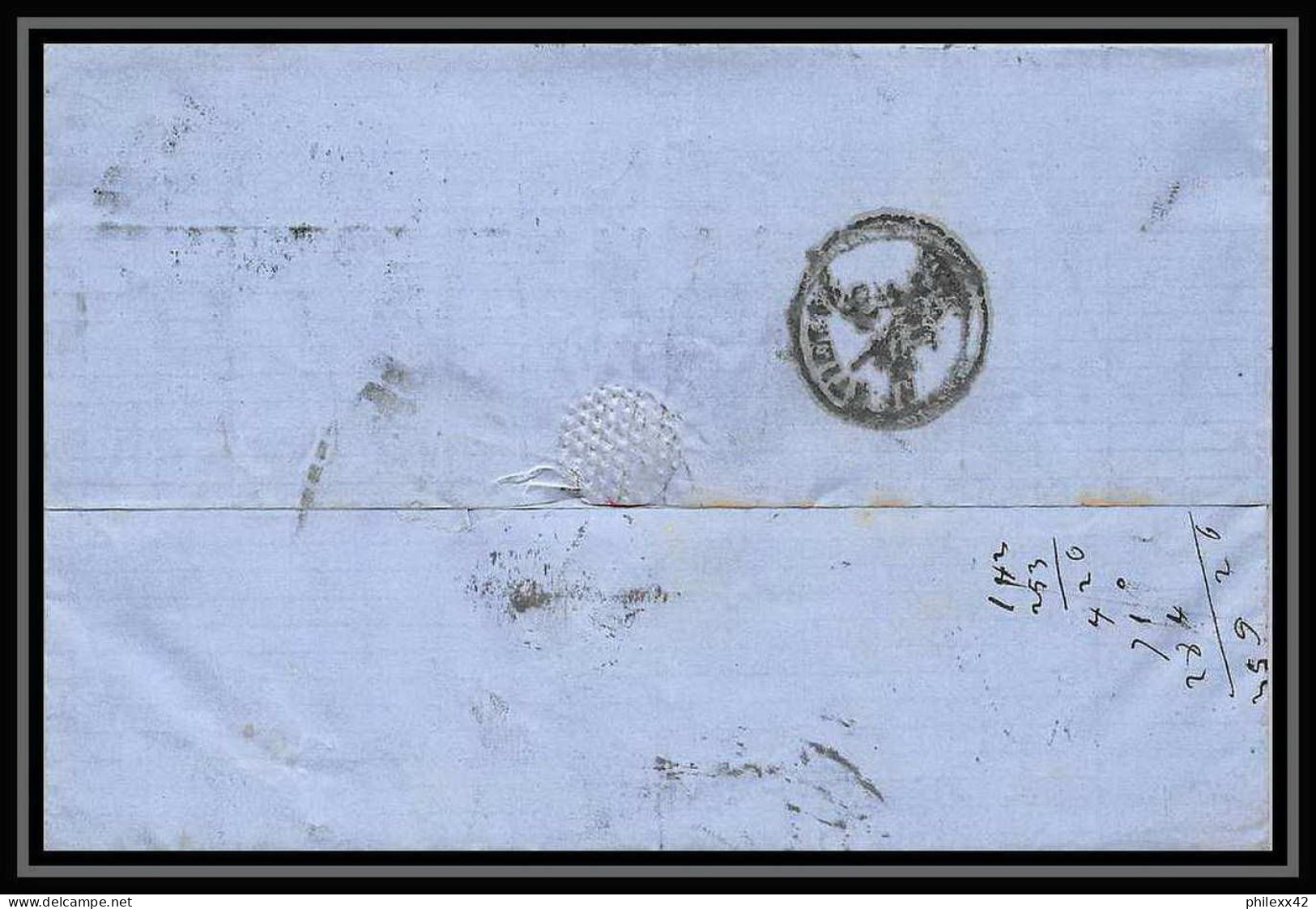 35819 N°32 Victoria 4p Red London St Etienne France 1869 Cachet 98 Lettre Cover Grande Bretagne England - Lettres & Documents