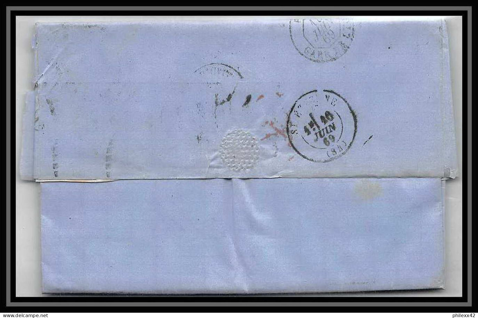 35813 N°32 Victoria 4p Red London St Etienne France 1869 Cachet 97 Lettre Cover Grande Bretagne England - Briefe U. Dokumente