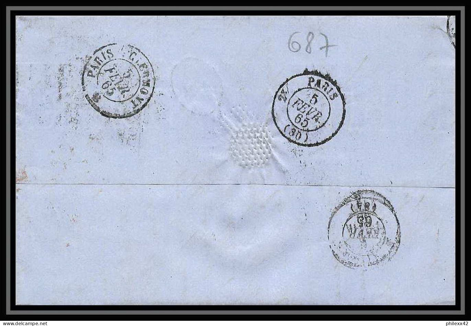 35784 N°32 Victoria 4p Red London St Etienne France 1865 Cachet 89 Lettre Cover Grande Bretagne England - Covers & Documents