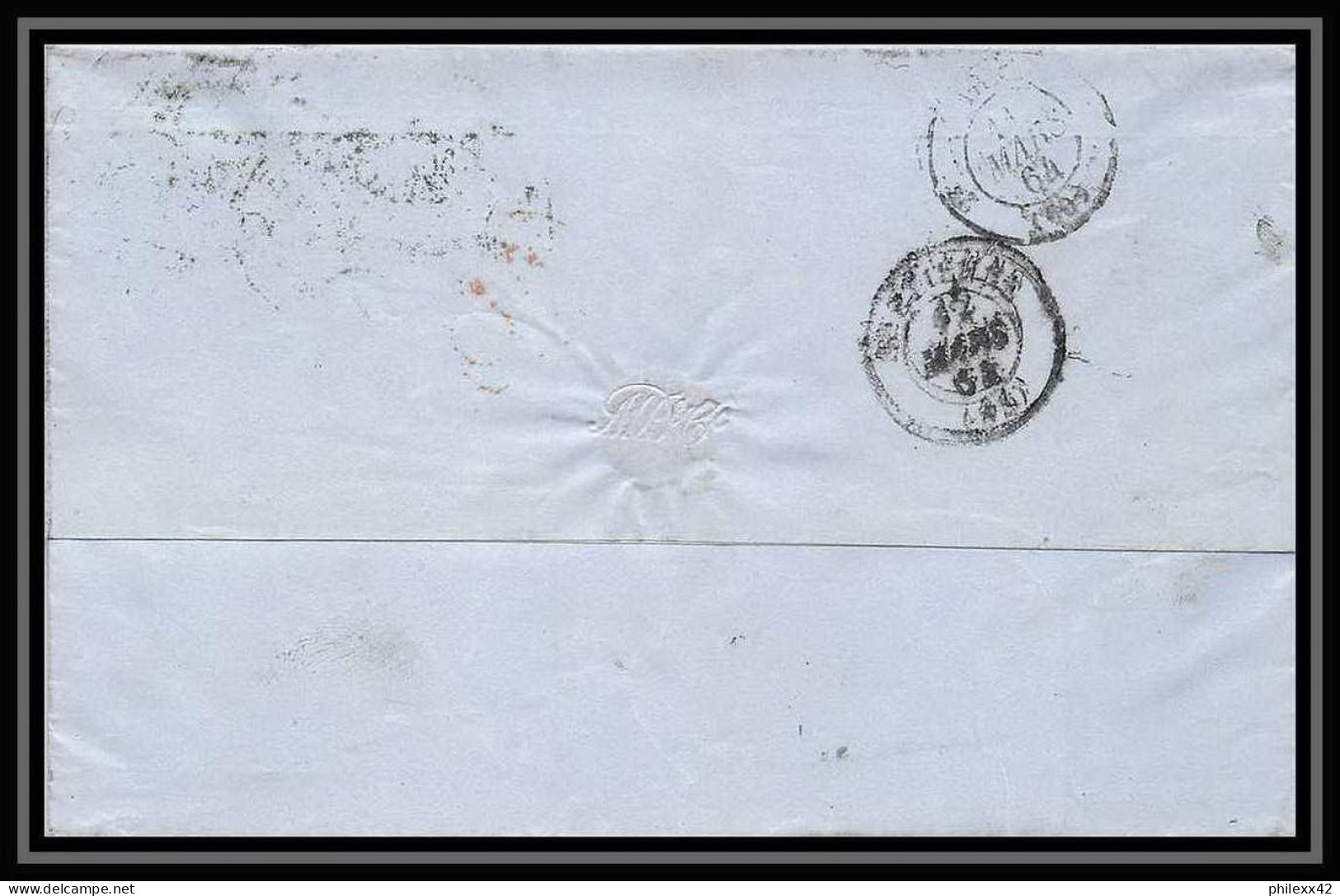 35789 N°32 Victoria 4p Red London St Etienne France 1867 Cachet 90 Lettre Cover Grande Bretagne England - Briefe U. Dokumente