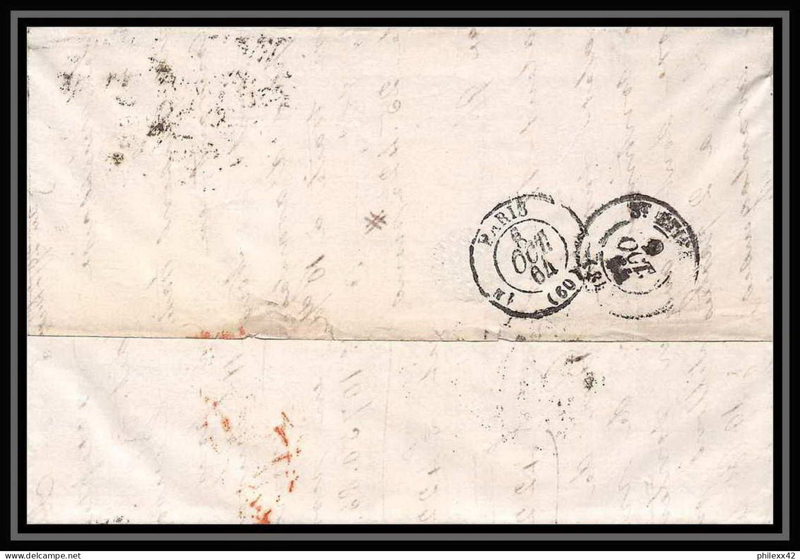 35782 N°32 Victoria 4p Red London St Etienne France 1864 Cachet 88 Lettre Cover Grande Bretagne England - Covers & Documents