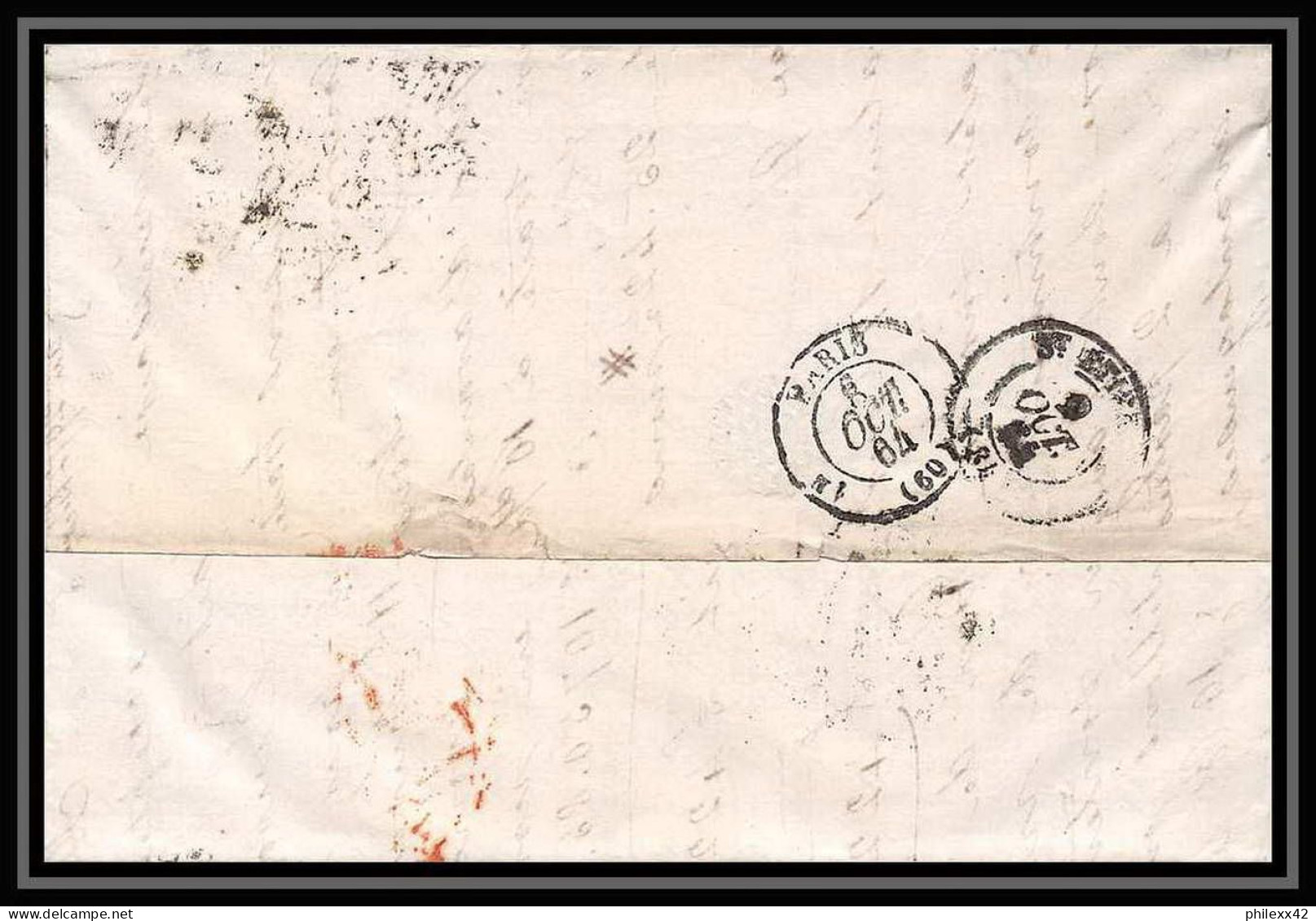 35782 N°32 Victoria 4p Red London St Etienne France 1864 Cachet 88 Lettre Cover Grande Bretagne England - Storia Postale