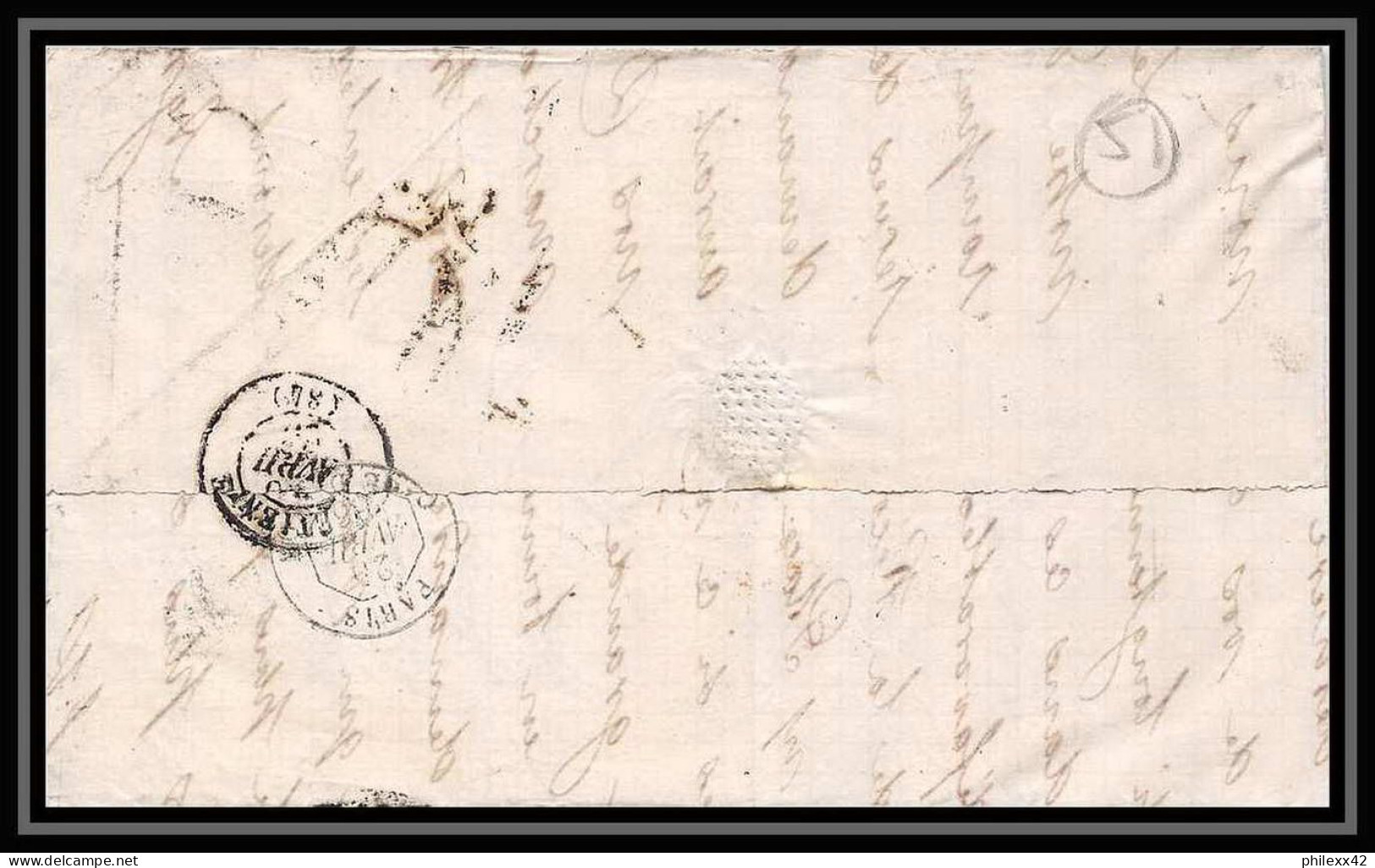 35775 N°32 Victoria 4p Red London St Etienne France 1866 Cachet 87 Lettre Cover Grande Bretagne England - Covers & Documents