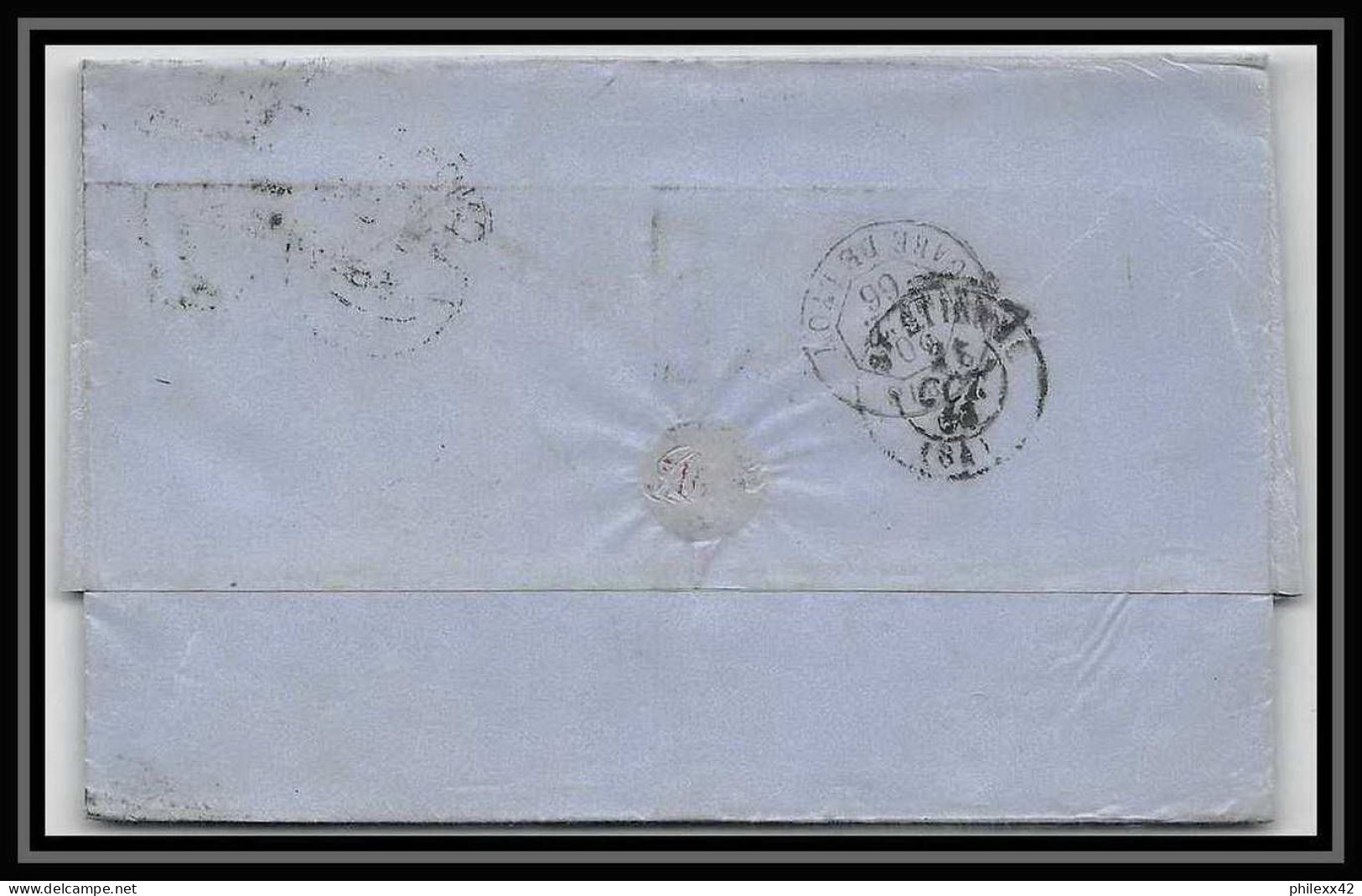 35766 N°32 Victoria 4p Red London St Etienne France 1866 Cachet 85 Lettre Cover Grande Bretagne England - Covers & Documents