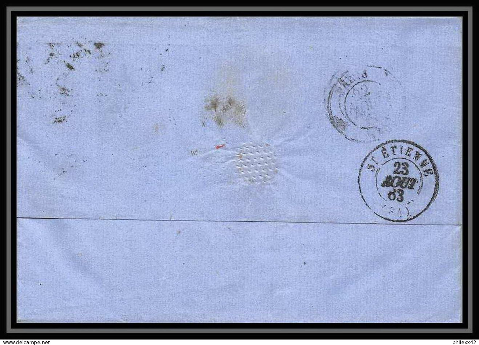 35765 N°32 Victoria 4p Red London St Etienne France 1863 Cachet 85 Lettre Cover Grande Bretagne England - Briefe U. Dokumente