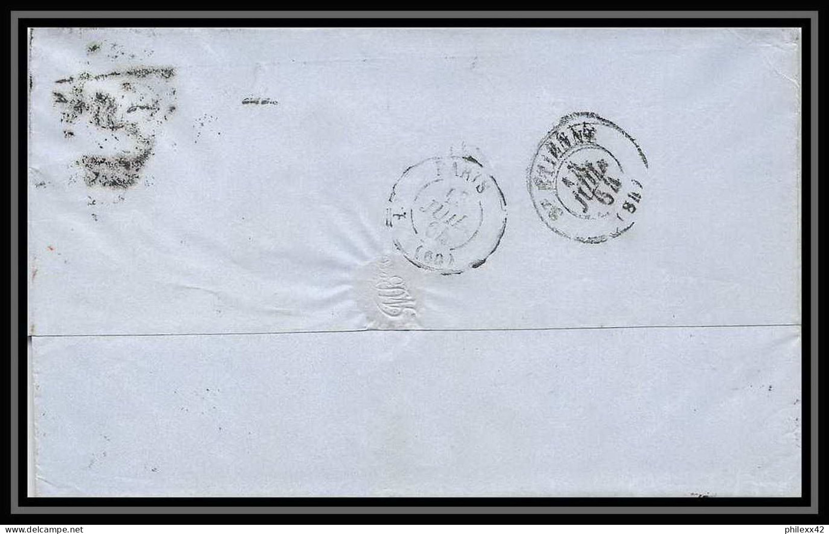 35761 N°32 Victoria 4p Red London St Etienne France 1864 Cachet 81 Lettre Cover Grande Bretagne England - Lettres & Documents