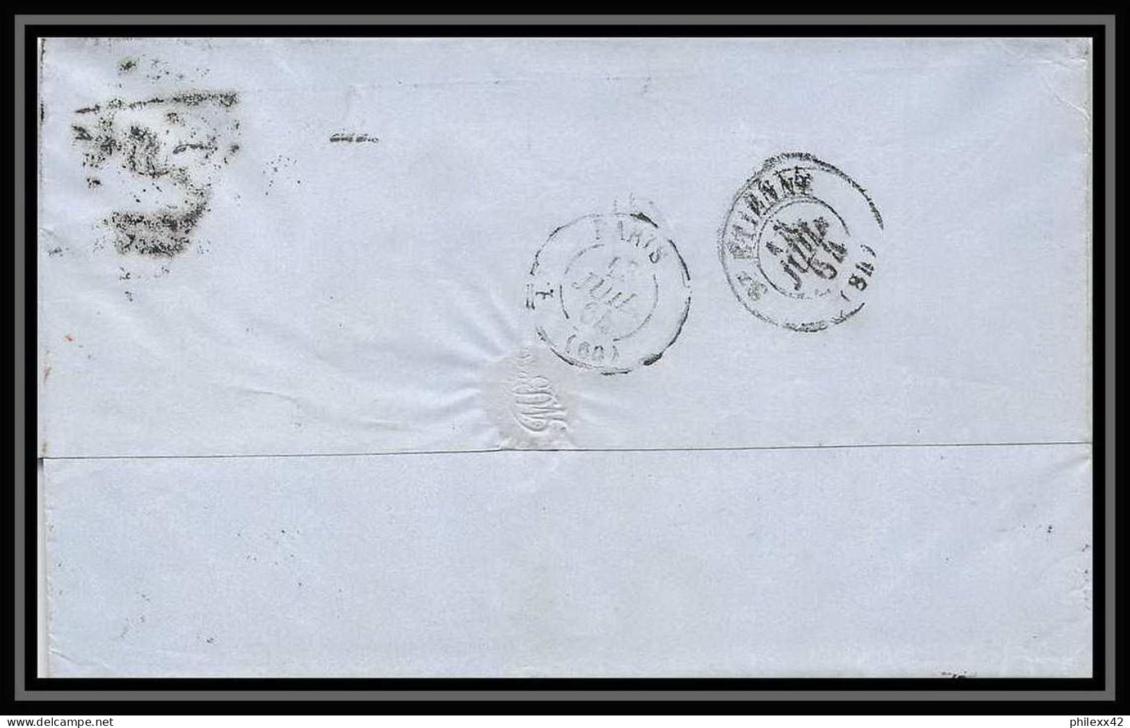 35761 N°32 Victoria 4p Red London St Etienne France 1864 Cachet 81 Lettre Cover Grande Bretagne England - Covers & Documents