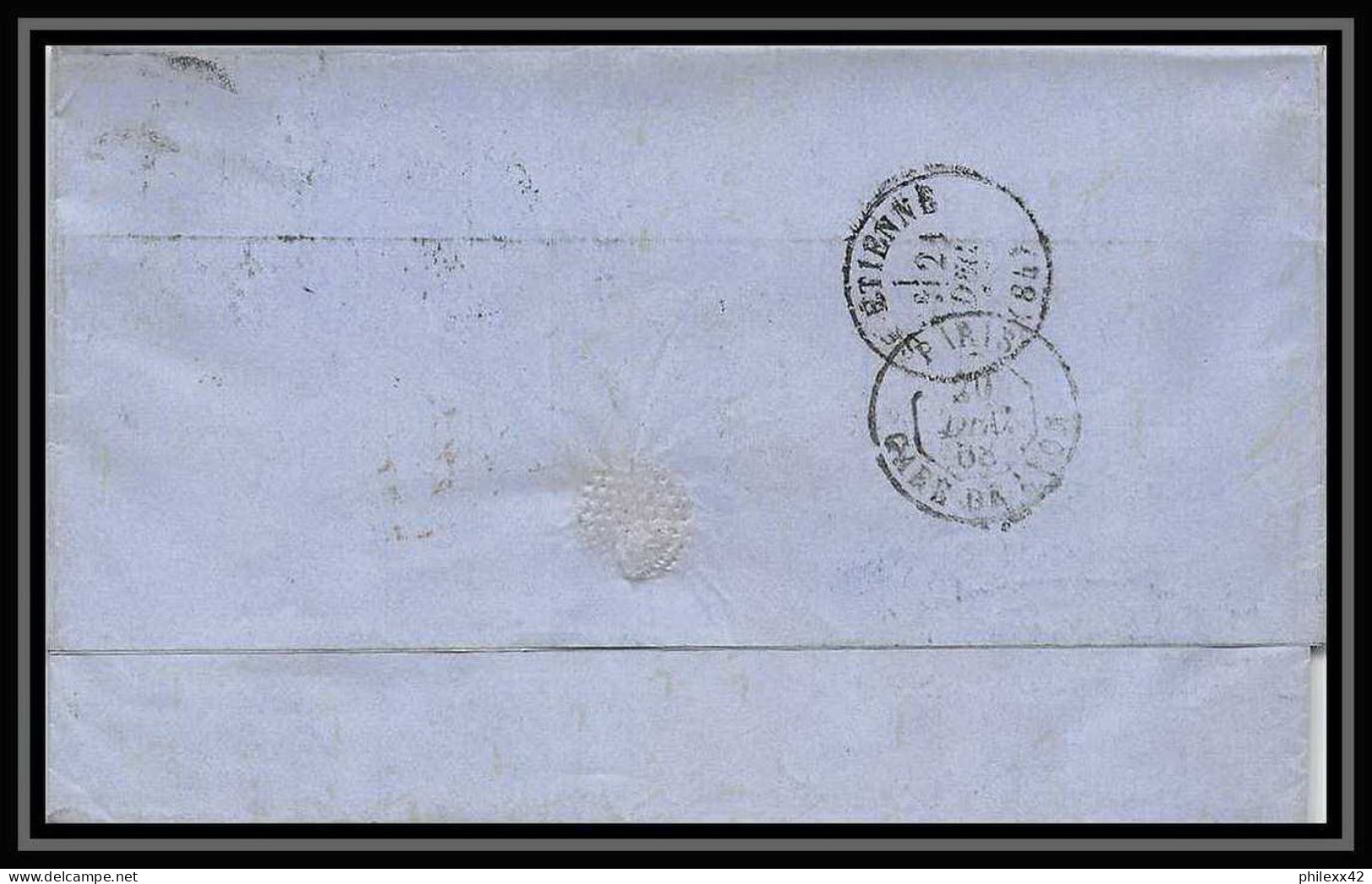 35754 N°32 Victoria 4p Red London St Etienne France 1868 Cachet 79 Lettre Cover Grande Bretagne England - Brieven En Documenten