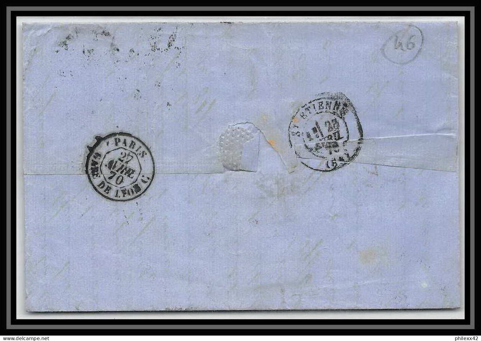 35740 N°32 Victoria 4p Red London St Etienne France 1870 Cachet 78 Lettre Cover Grande Bretagne England - Covers & Documents