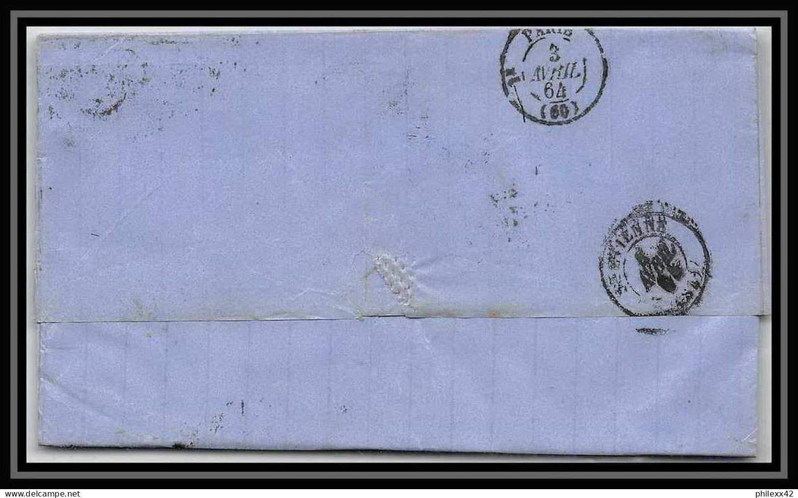 35751 N°32 Victoria 4p Red London St Etienne France 1864 Cachet 79 Lettre Cover Grande Bretagne England - Covers & Documents