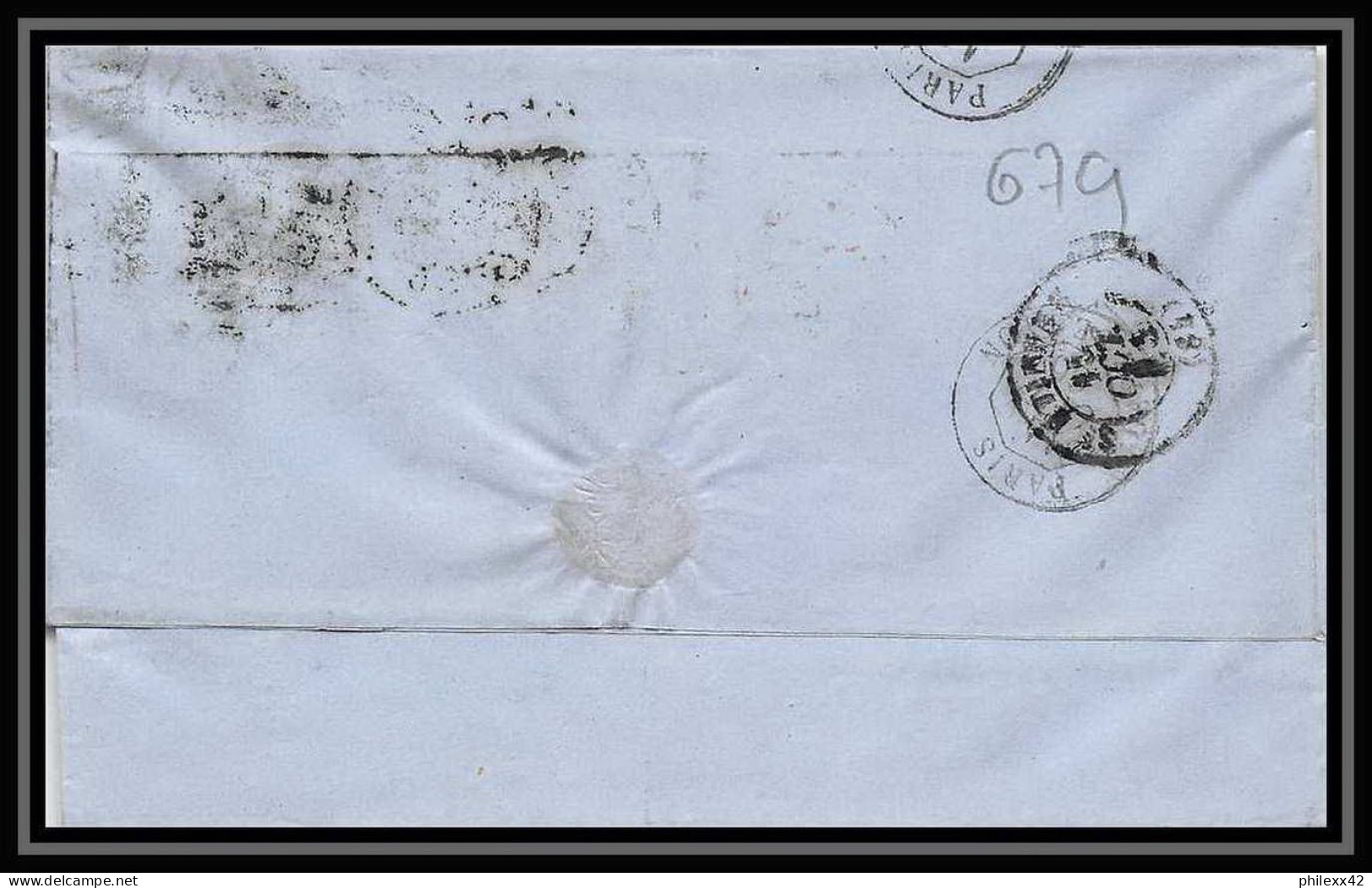35749 N°32 Victoria 4p Red London St Etienne France 1866 Cachet 79 Lettre Cover Grande Bretagne England - Covers & Documents