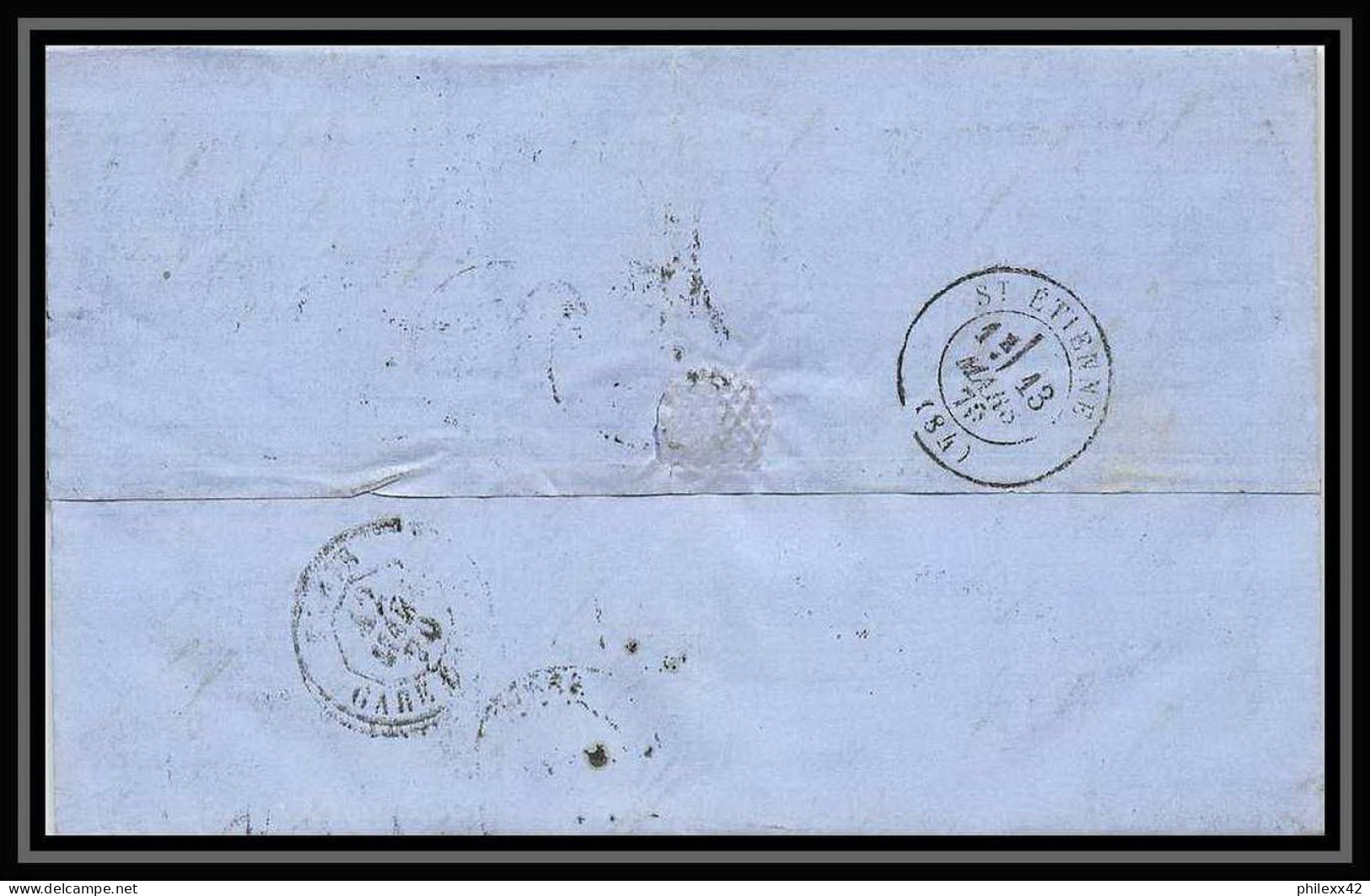 35746 N°32 Victoria 4p Red London St Etienne France 1870 Cachet 78 Lettre Cover Grande Bretagne England - Covers & Documents