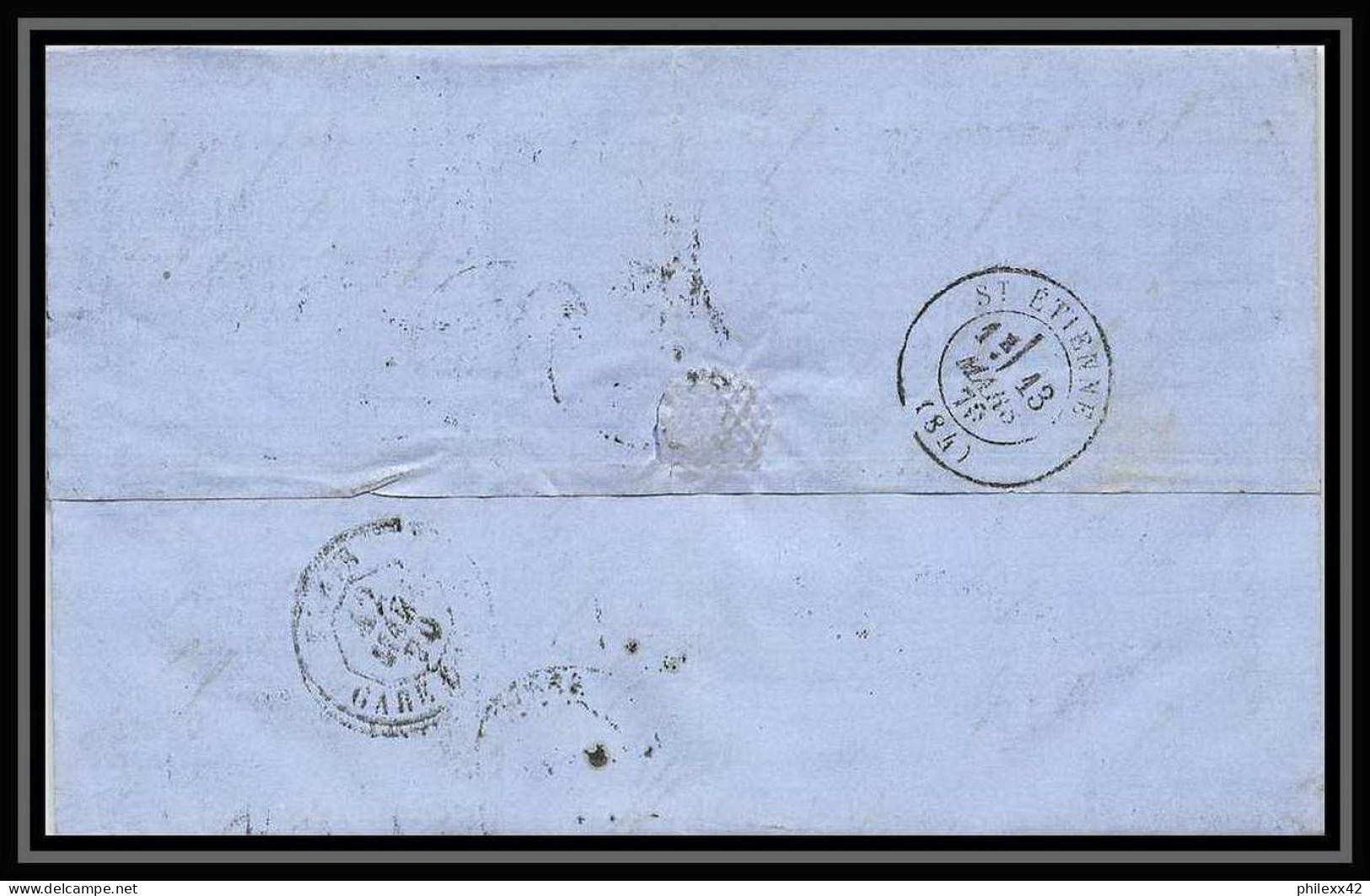 35746 N°32 Victoria 4p Red London St Etienne France 1870 Cachet 78 Lettre Cover Grande Bretagne England - Storia Postale