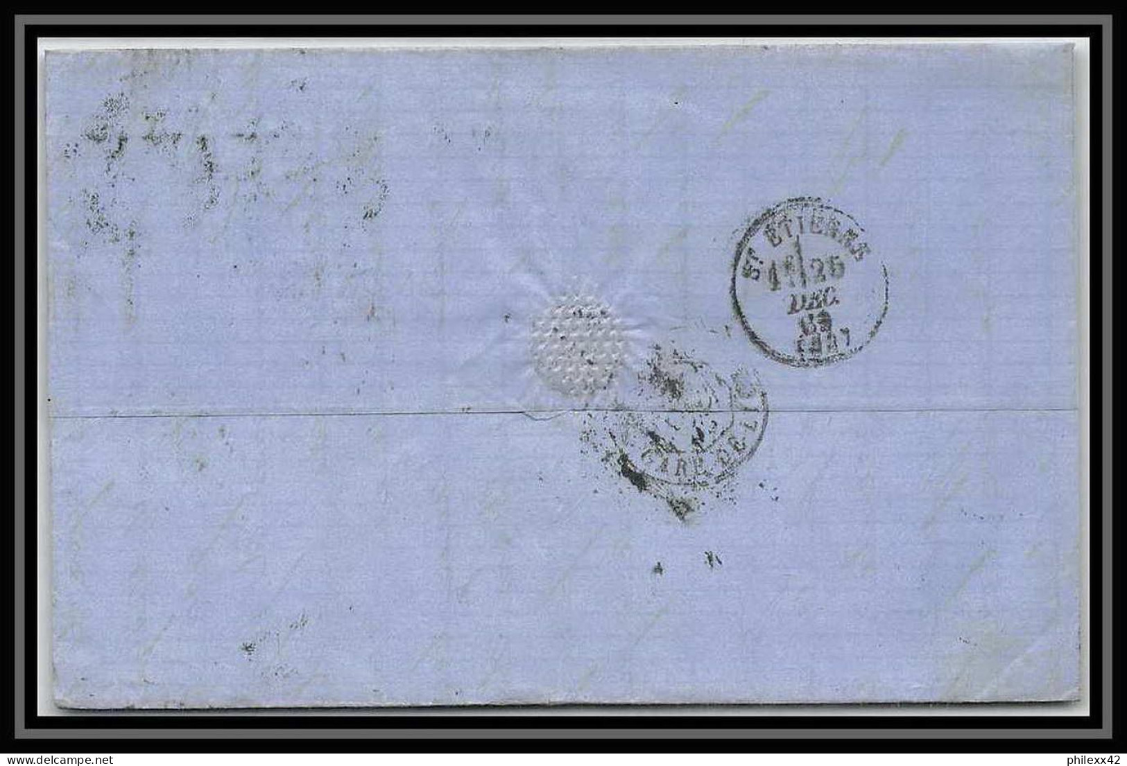 35727 N°32 Victoria 4p Red London St Etienne France 1869 Cachet 75 Lettre Cover Grande Bretagne England - Covers & Documents