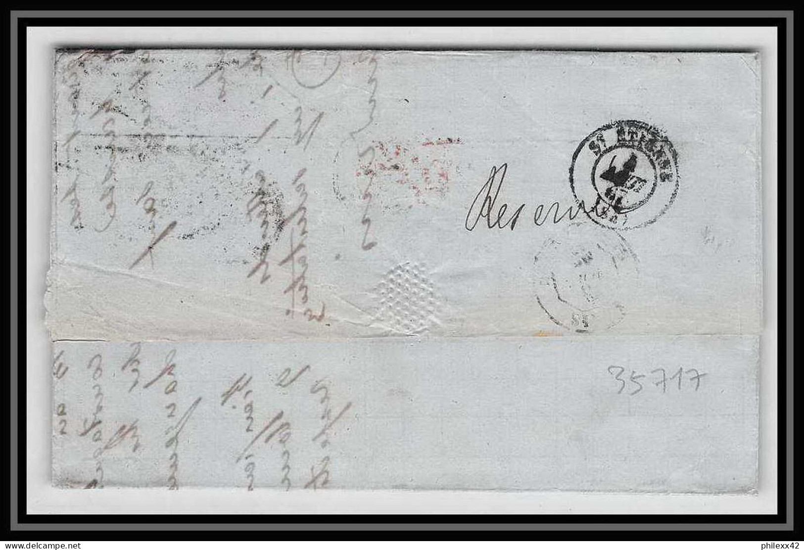 35717 N°32 Victoria 4p London St Etienne France 1867 Cachet 73 Paire Lettre Cover Grande Bretagne England - Storia Postale