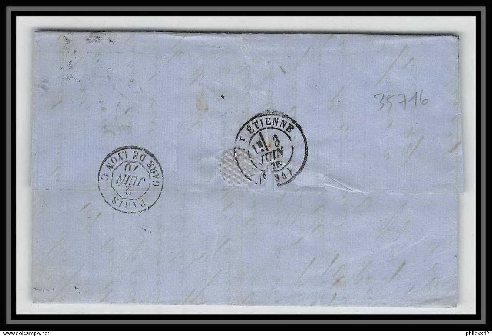 35716 N°32 Victoria 4p Red London St Etienne France 1870 Cachet 73 Lettre Cover Grande Bretagne England - Lettres & Documents