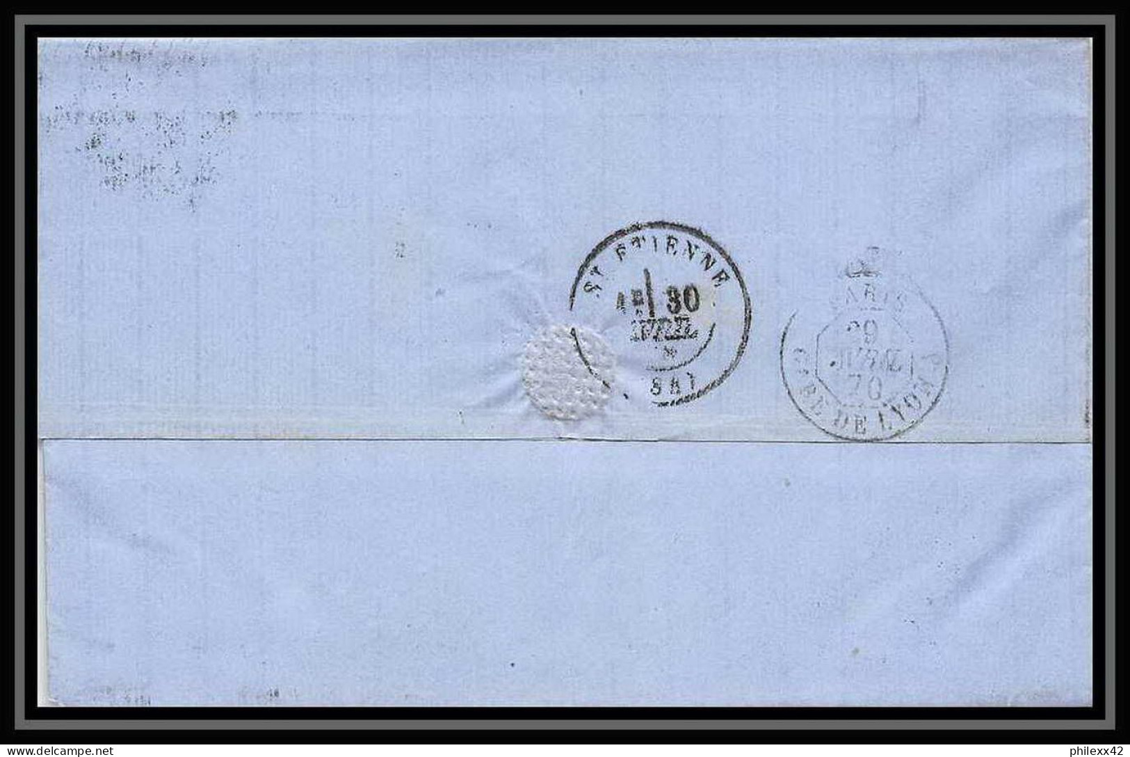 35711 N°32 Victoria 4p Red London St Etienne France 1870 Cachet 73 Lettre Cover Grande Bretagne England - Cartas & Documentos