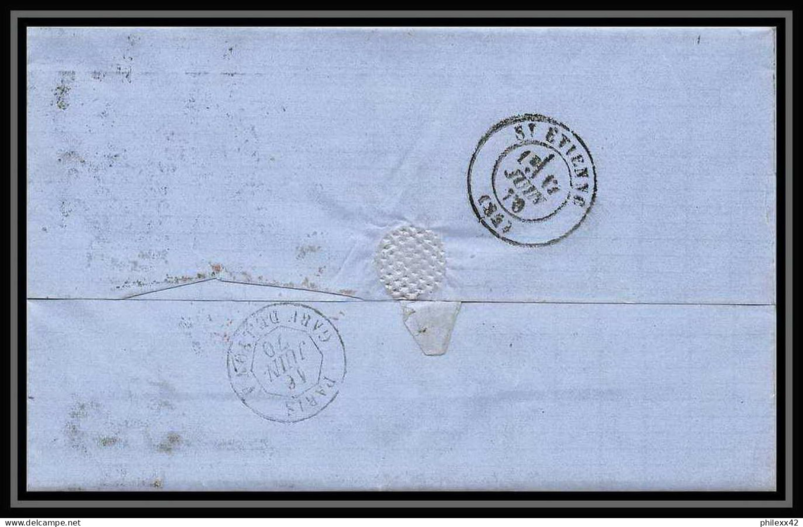 35709 N°32 Victoria 4p Red London St Etienne France 1870 Cachet 72 Lettre Cover Grande Bretagne England - Brieven En Documenten