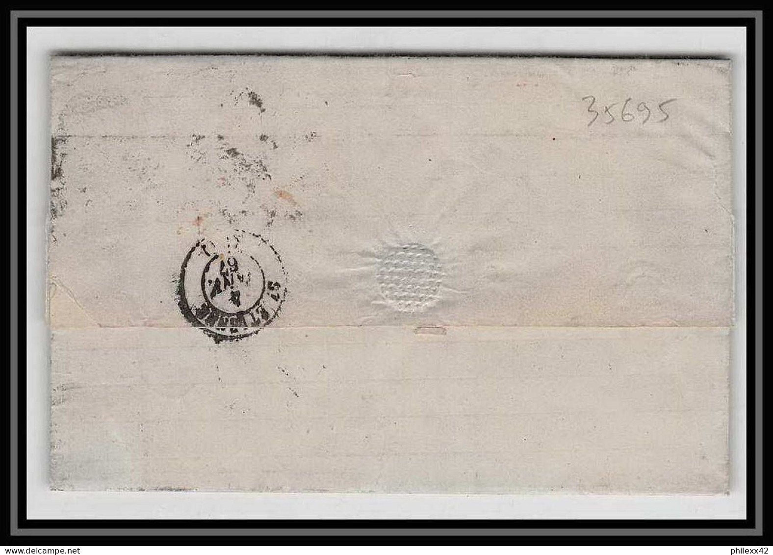 35695 N°32 Victoria 4p Red London St Etienne France 1867 Cachet 71 Lettre Cover Grande Bretagne England - Cartas & Documentos