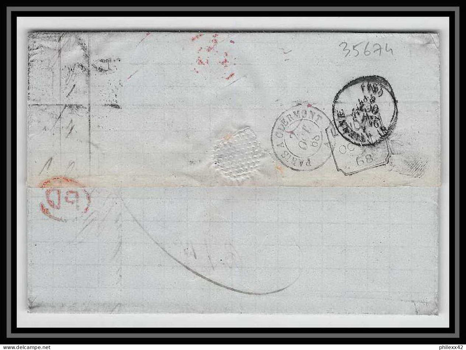 35674 N°32 Victoria 4p Red London St Etienne France 1868 Cachet 48 Lettre Cover Grande Bretagne England - Storia Postale