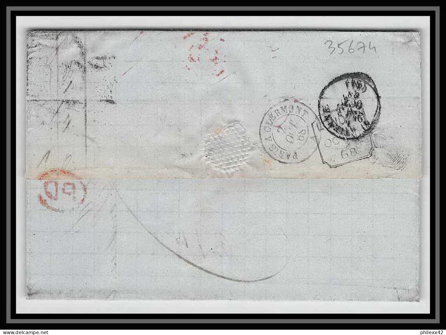 35674 N°32 Victoria 4p Red London St Etienne France 1868 Cachet 48 Lettre Cover Grande Bretagne England - Covers & Documents