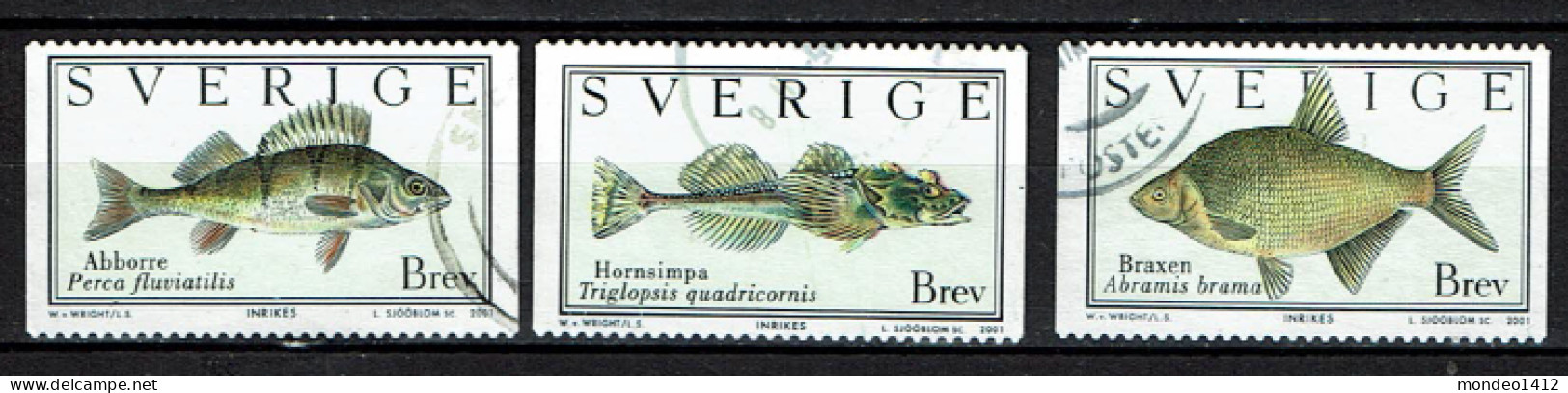 Sweden 2001 - Fish, Fische - Used - Oblitérés