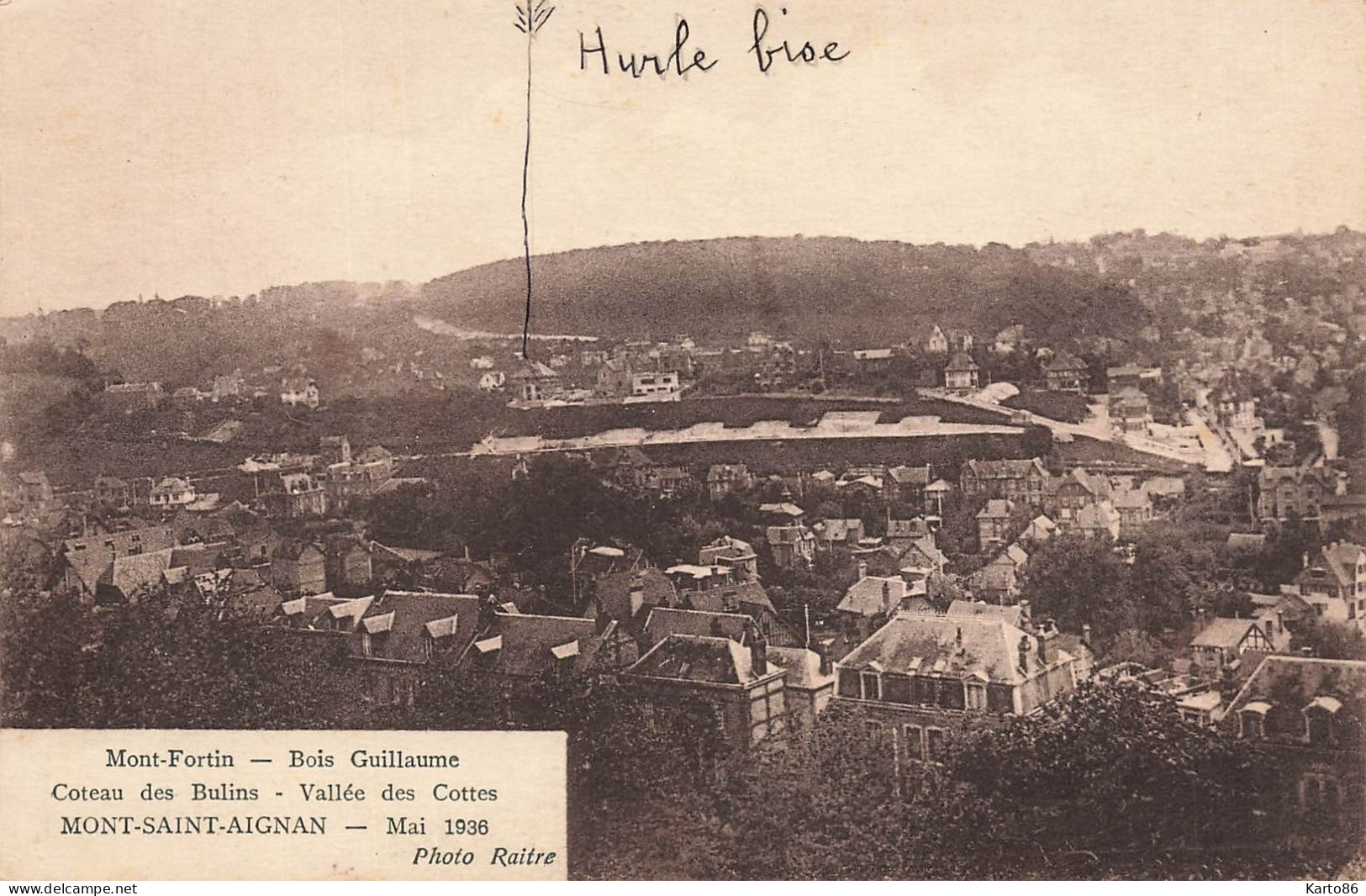 Mont St Aignan * Mont Fortin , Bois Guillaume , Coteau Des Bulins & Vallée Des Cottes * Mai 1936 - Mont Saint Aignan