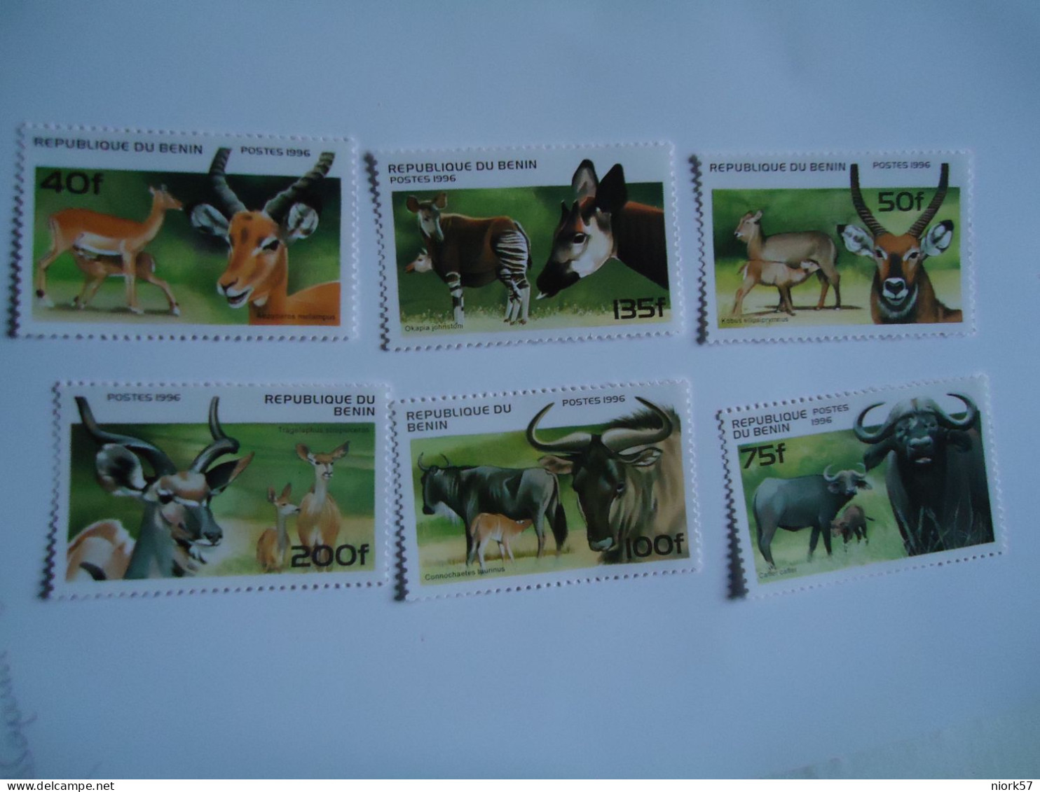 BENIN    MNH  STAMPS     SET  6  ANIMALS  DEER COW  BUFFALO - Sonstige & Ohne Zuordnung