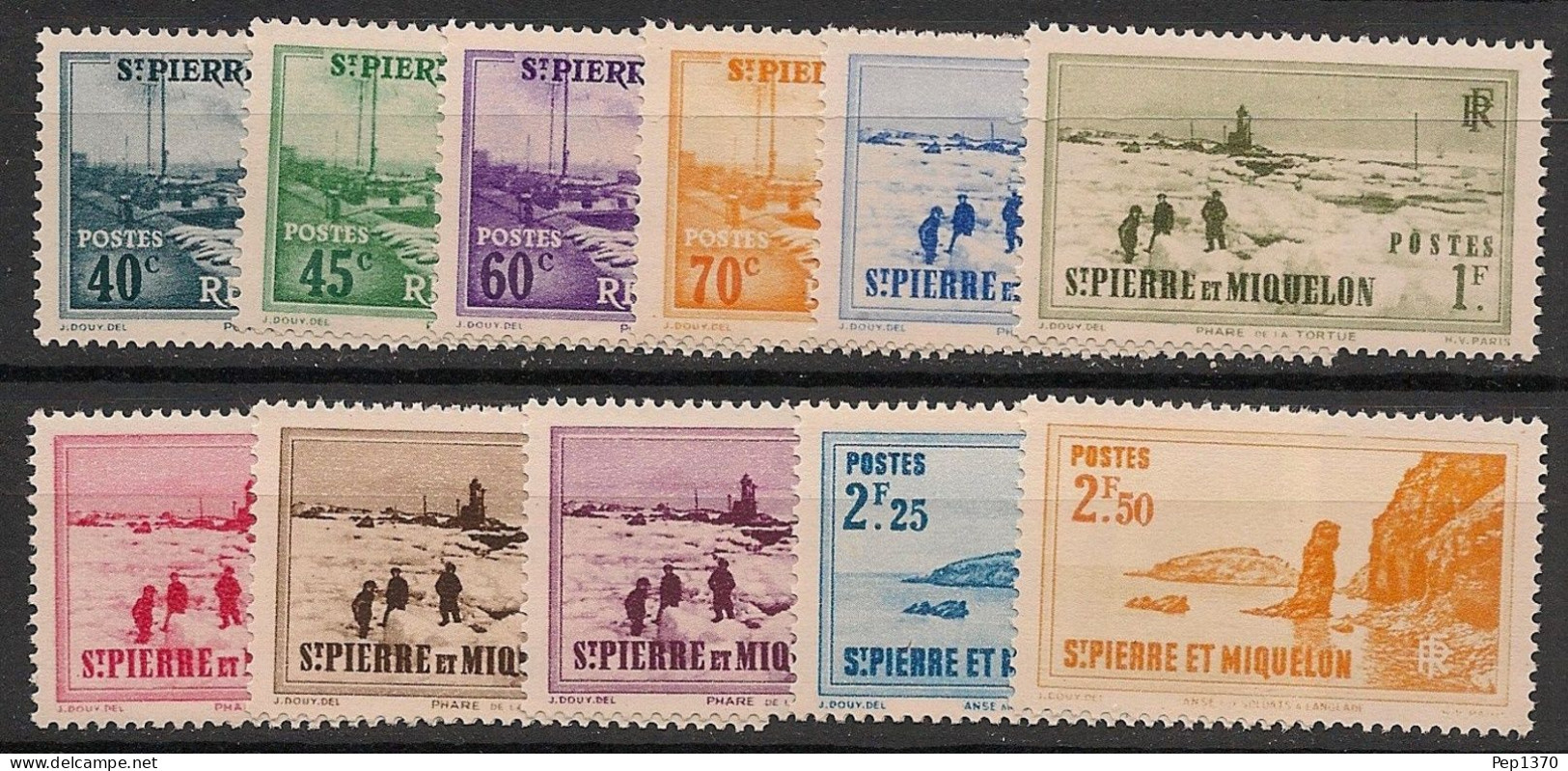 SAINT PIERRE ET MIQUELON 1939-1940 - ESCENAS Y VISTAS DE SANT PIERRE - YVERT 196/206* - Unused Stamps