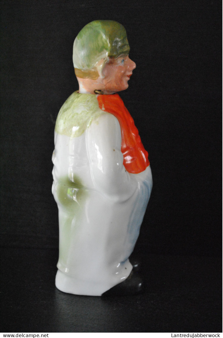 PERSONNAGE TETE A BASCULE EN PORCELAINE PEINTE SANS MARQUE NI CACHET TABLIER BONNET EPICIER MEUNIER BOUCHER - Autres & Non Classés