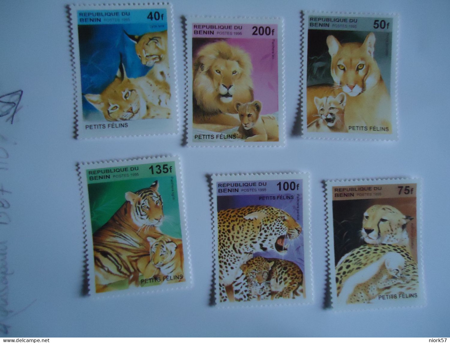 BENIN    MNH  6   SET    ANIMALS TIGER- LIONS 1995 - Roofkatten