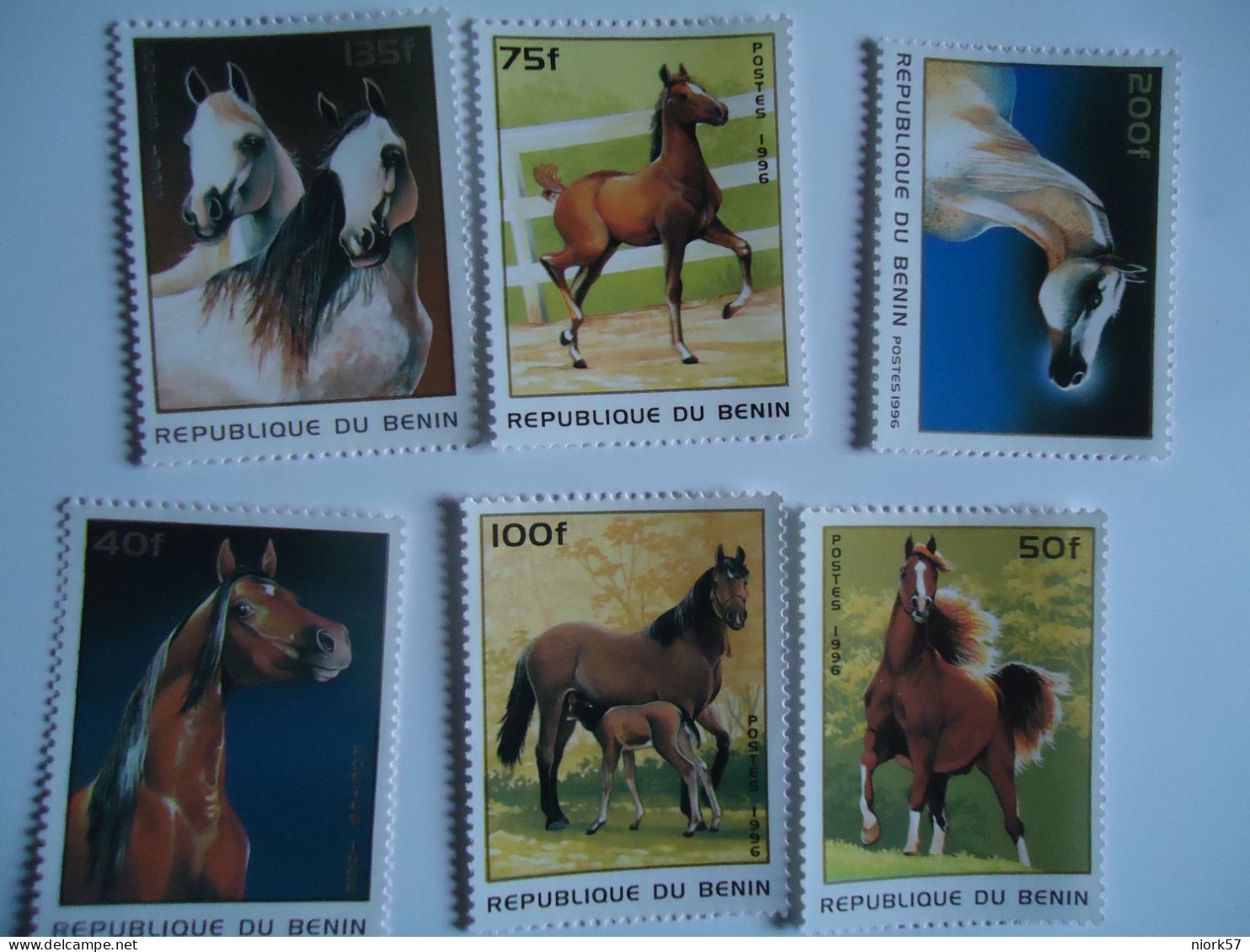 BENIN    MNH  6   SET    ANIMALS HORSES  1996 - Big Cats (cats Of Prey)