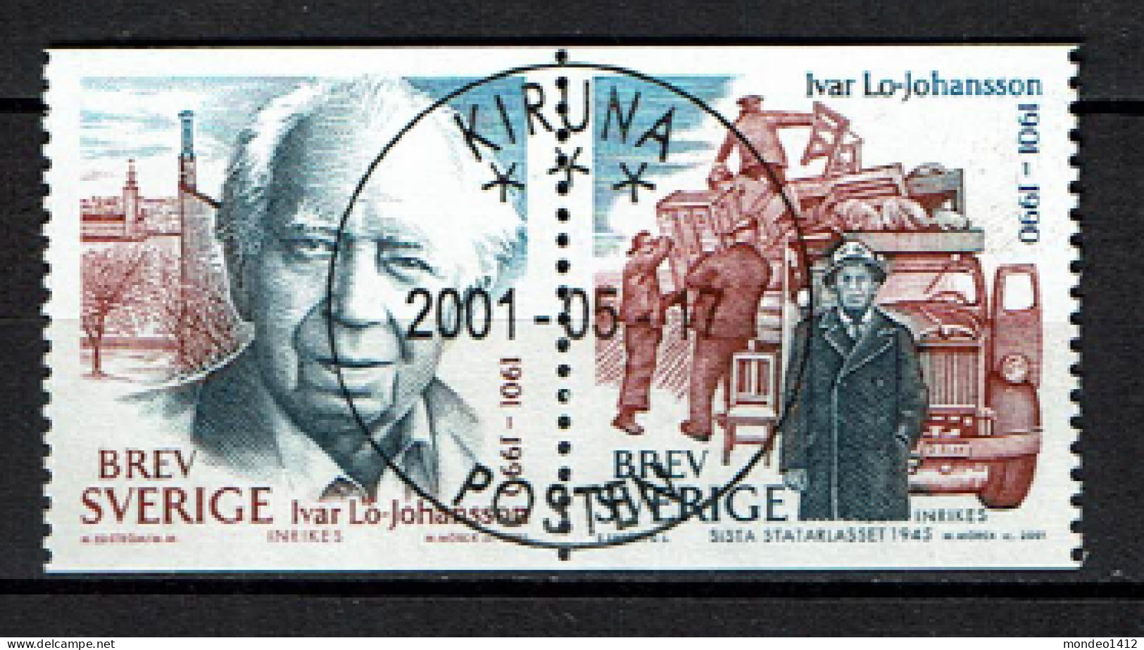 Sweden 2001 - Anniversary Of The Birth Of Ivar Lo-Johansson, Swedish Writer Of The Proletarian School - Used - Used Stamps
