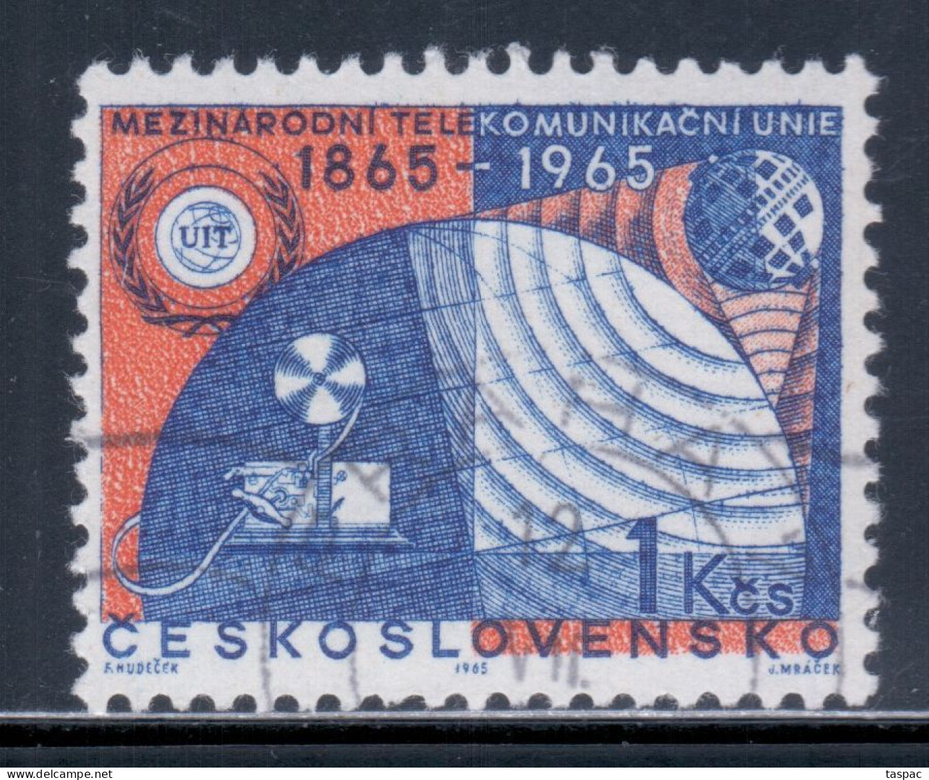 Czechoslovakia 1965 Mi# 1559 Used - Cent. Of The ITU / Space - Europe