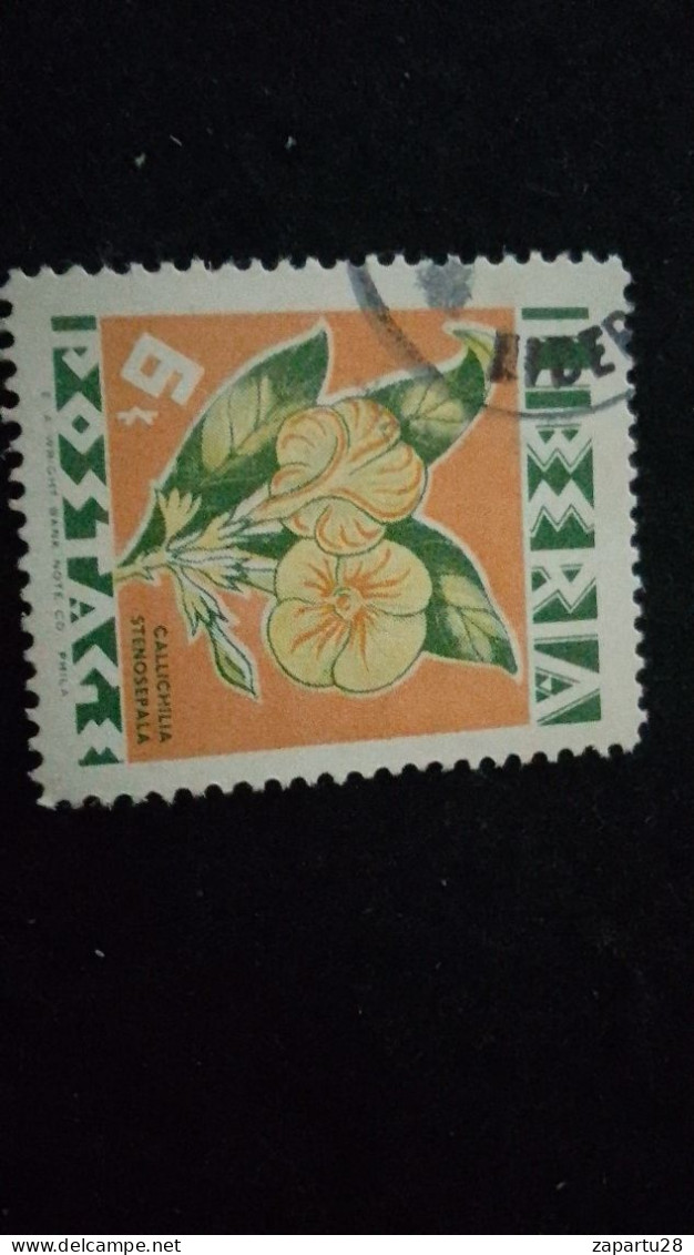 LİBERYA--1955   6 C      DAMGALI  FLOWERS - Liberia