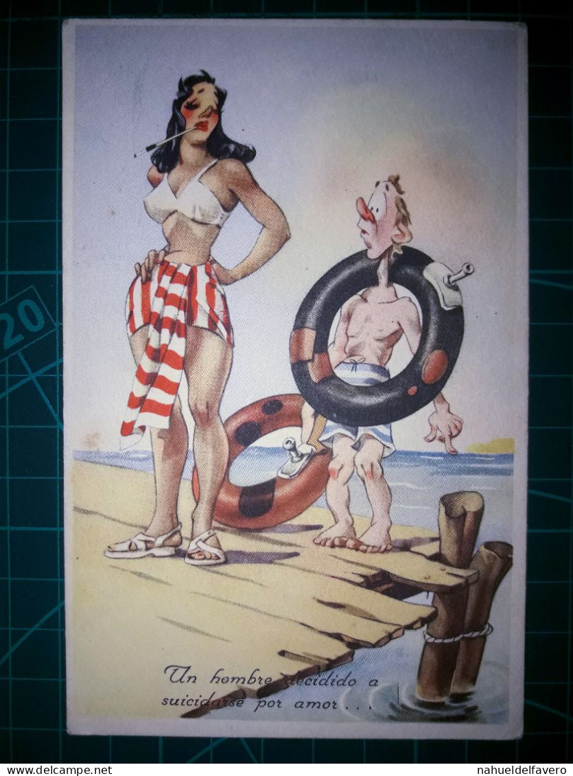 ARGENTINE, Carte Postale Vintage, Illustration Amusante Avec Des Caricatures Drôles Et Hilarantes. Comédie, Humour.. - Humor