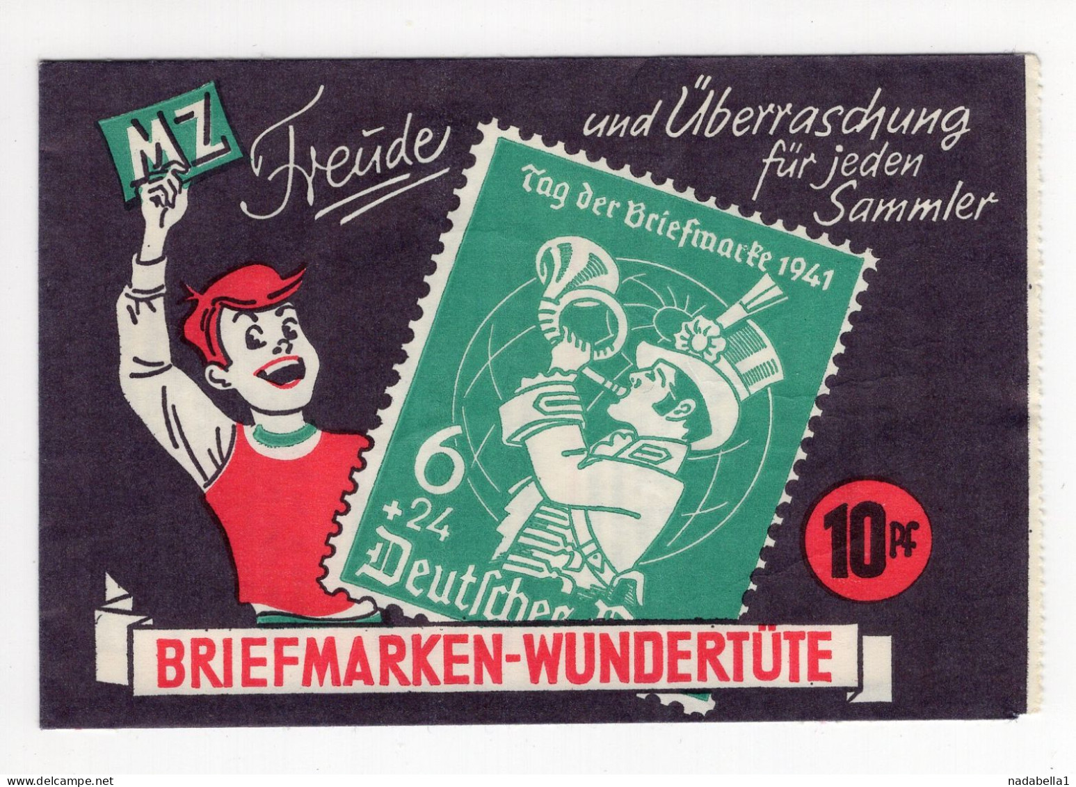 1940s  GERMANY,QUALITY STAMP SURPRISE BAG,13 X 8 Cm,STAMP COLLECTING ADVERTISEMENT - Colis