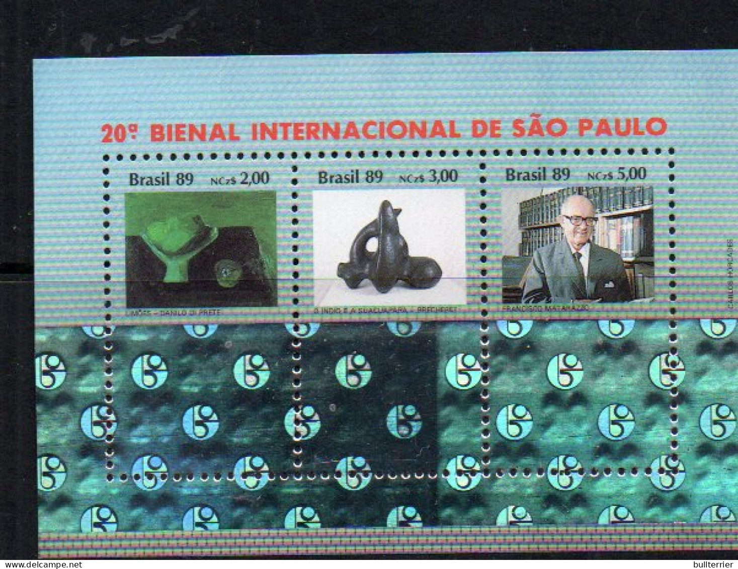 BRAZIL - 1989 - SAO PAULO  ART EXHIBITION / HOLOGRAM SOUVENIR  SHEET MINT NEVER HINGED - Nuovi