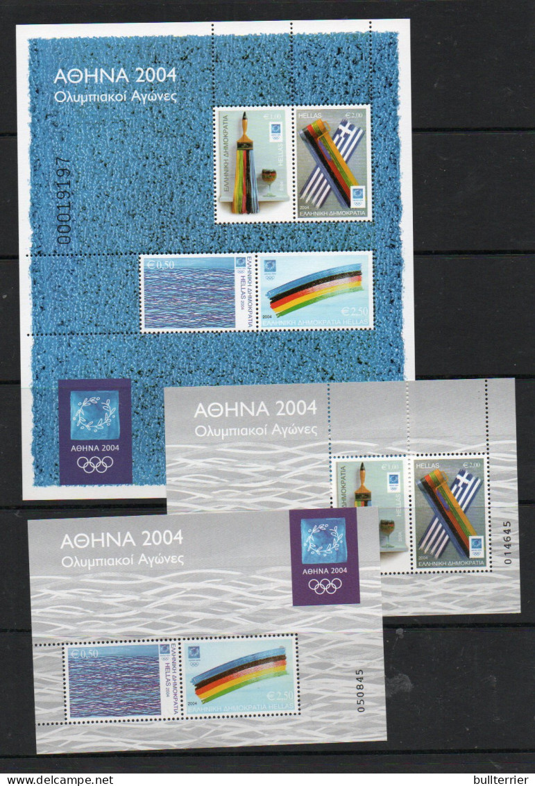 GREECE - 2004- ATHENS OLYMPICS 17TH ISSUE SET OF 3 S/SHEETS  MINT NEVER HINGED,SG £55 - Neufs